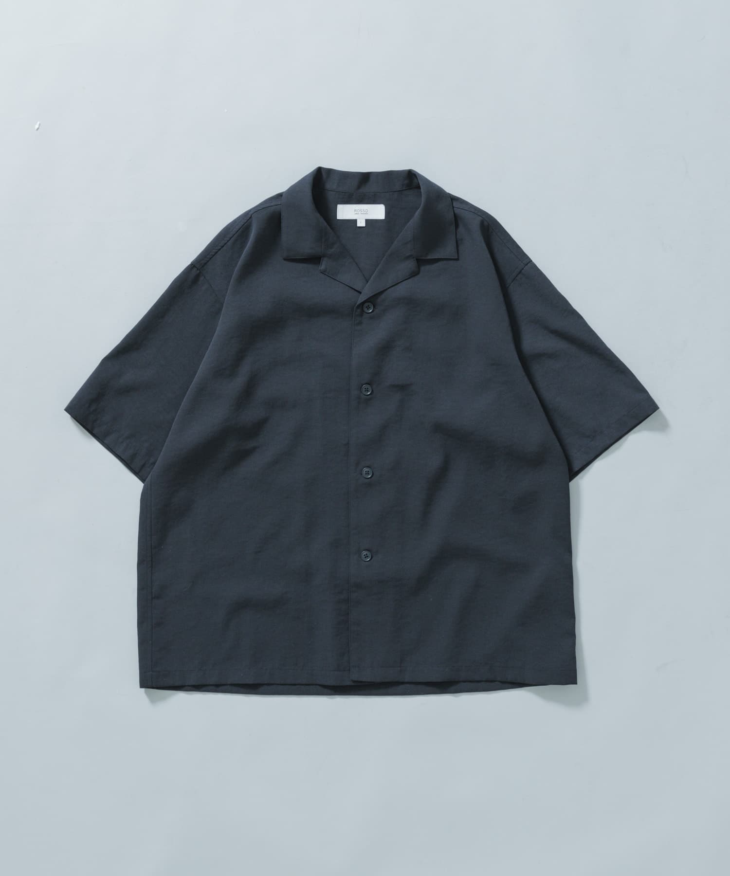 『WEB限定』『セットアップ対応/XLサイズあり』リネンライクオープンカラー半袖オーバーシャツ NAVY M