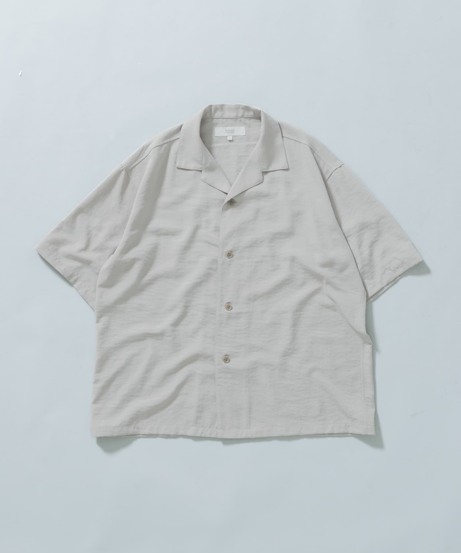 『WEB限定』『セットアップ対応/XLサイズあり』リネンライクオープンカラー半袖オーバーシャツ