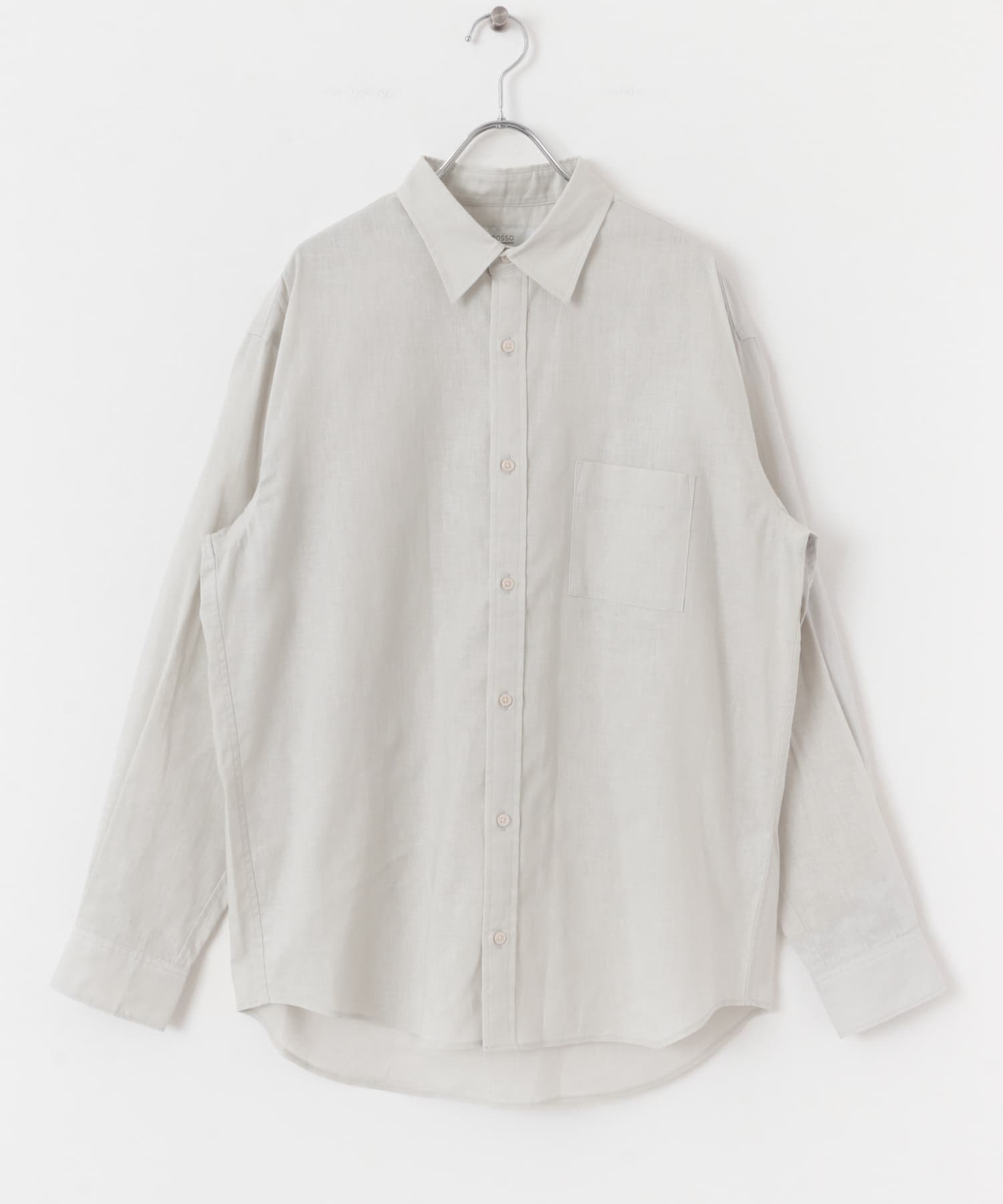 『WEB限定』『XLサイズあり』リラックスコットンリネンレギュラーカラー長袖シャツ BEIGE S