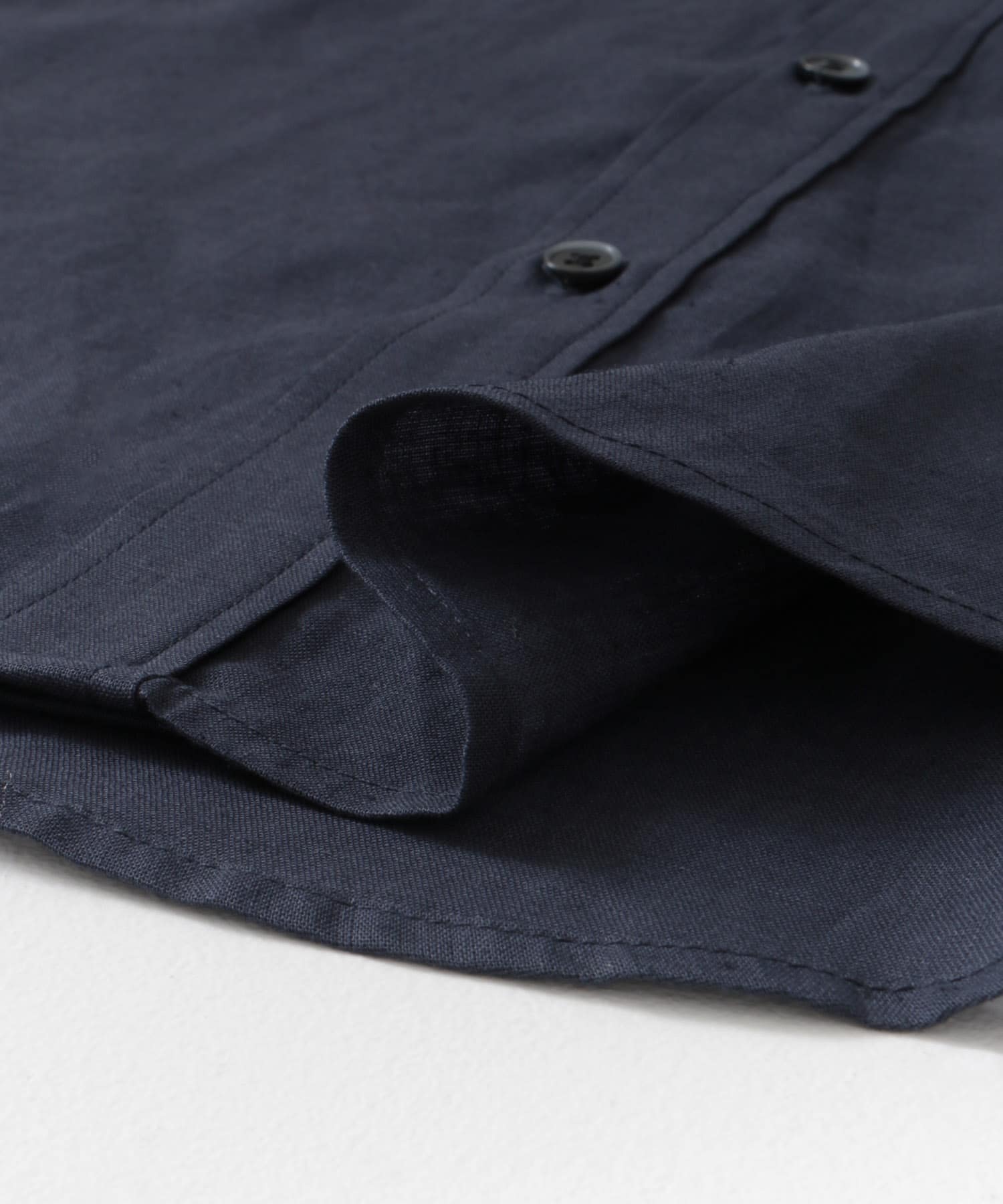 『XLサイズあり』リラックスコットンリネンレギュラーカラー半袖シャツ NAVY S