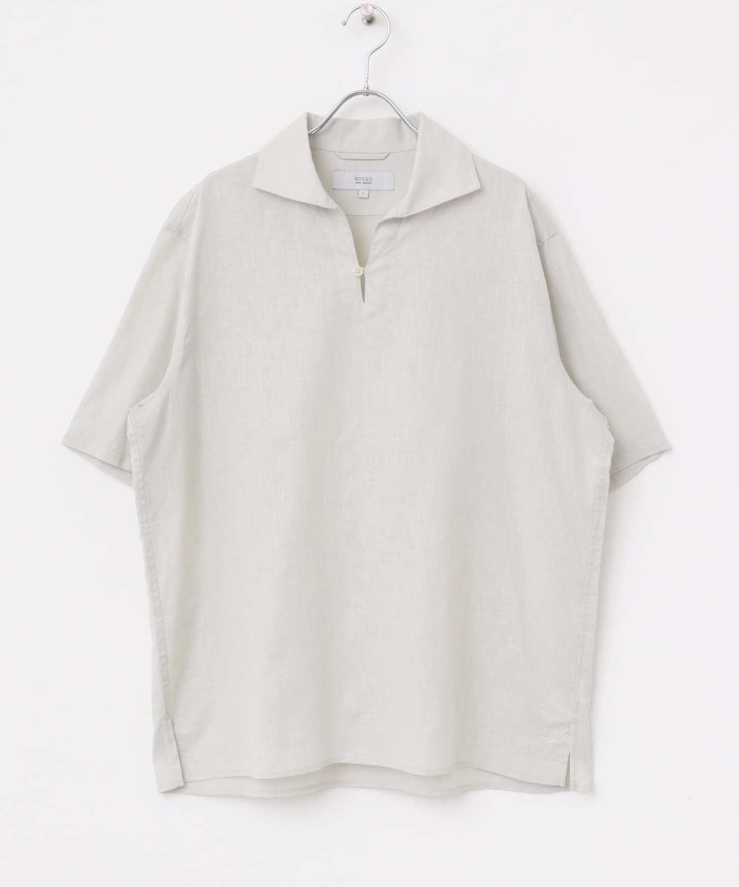 『XLサイズあり』リラックスコットンリネンスキッパーシャツ BEIGE M
