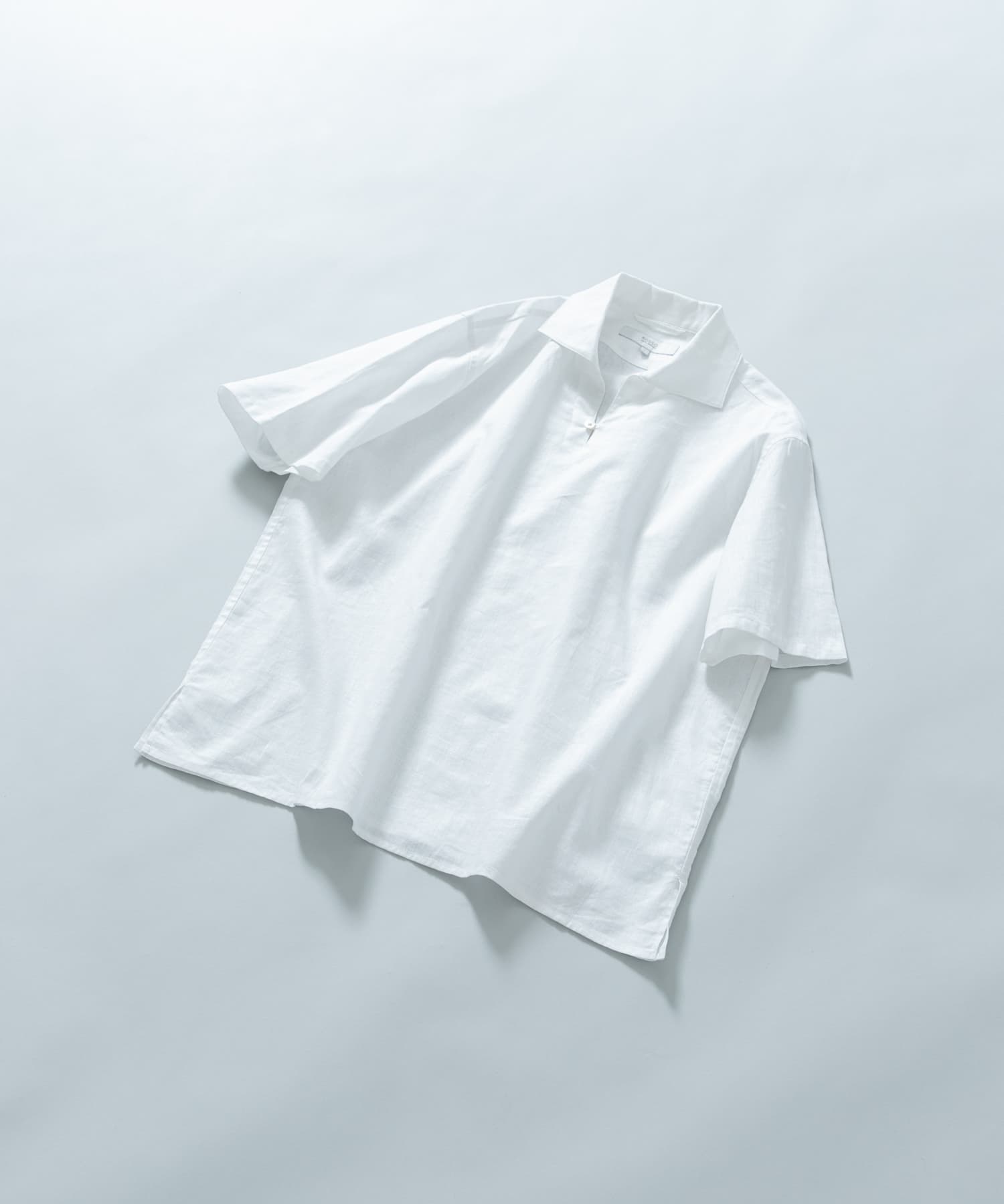 『XLサイズあり』リラックスコットンリネンスキッパーシャツ WHITE M
