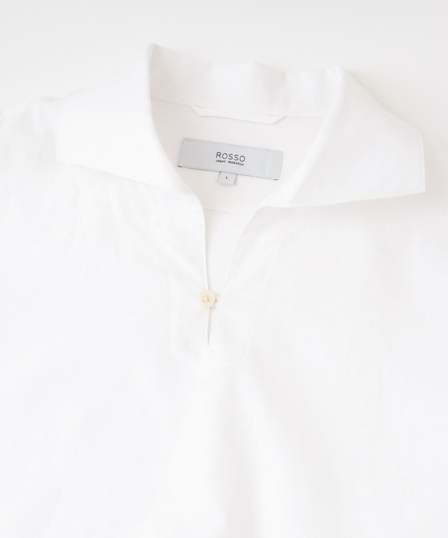 『XLサイズあり』リラックスコットンリネンスキッパーシャツ WHITE M