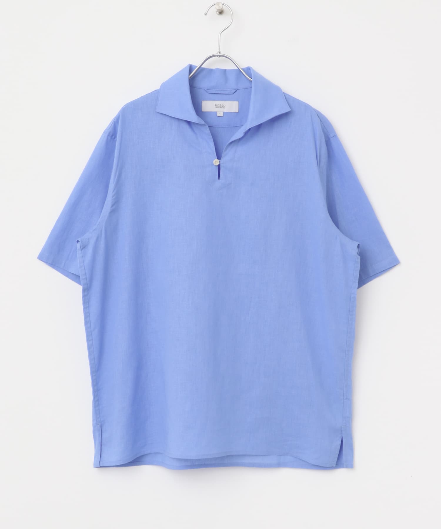 『XLサイズあり』リラックスコットンリネンスキッパーシャツ BLUE M