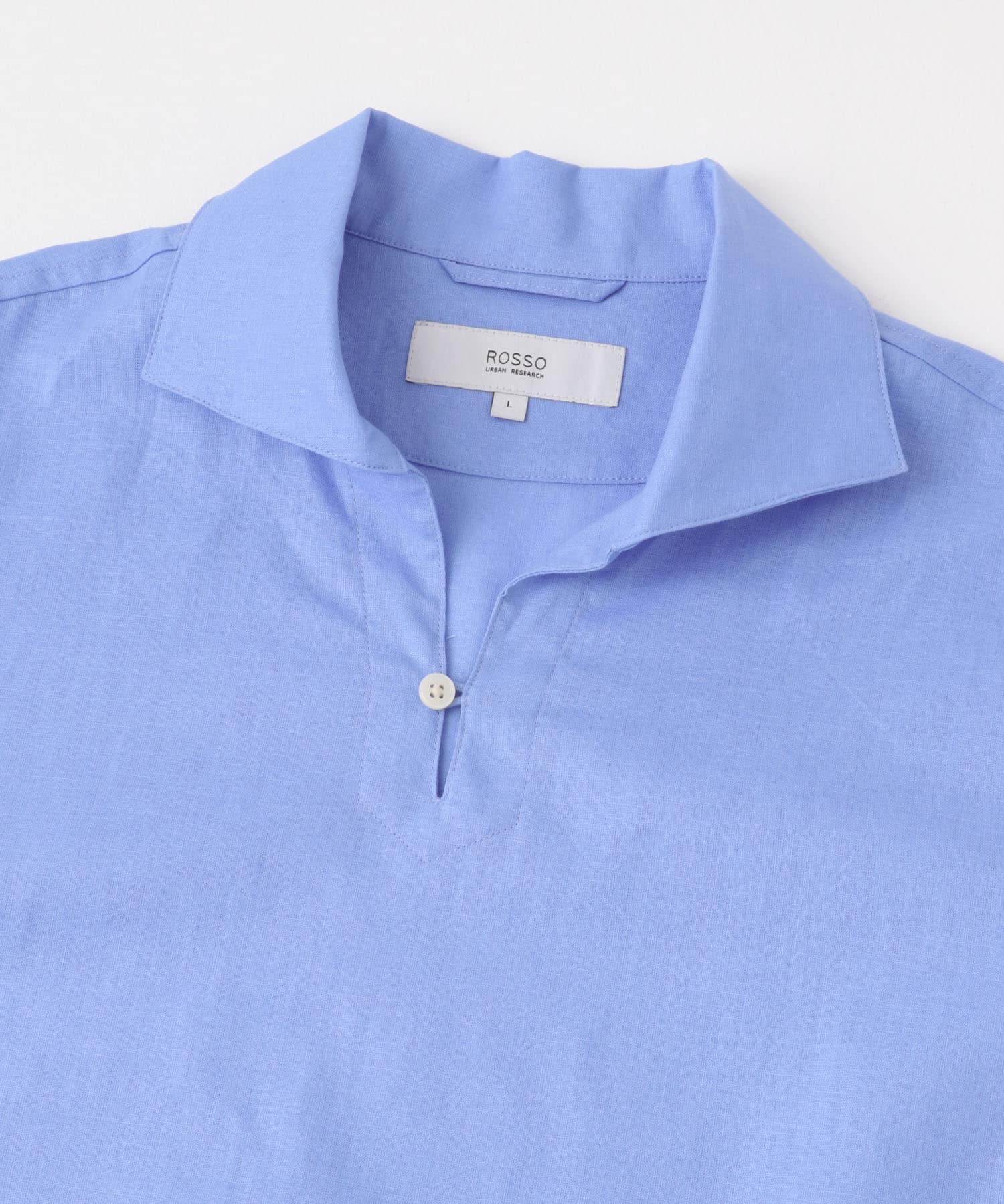 『XLサイズあり』リラックスコットンリネンスキッパーシャツ BLUE M