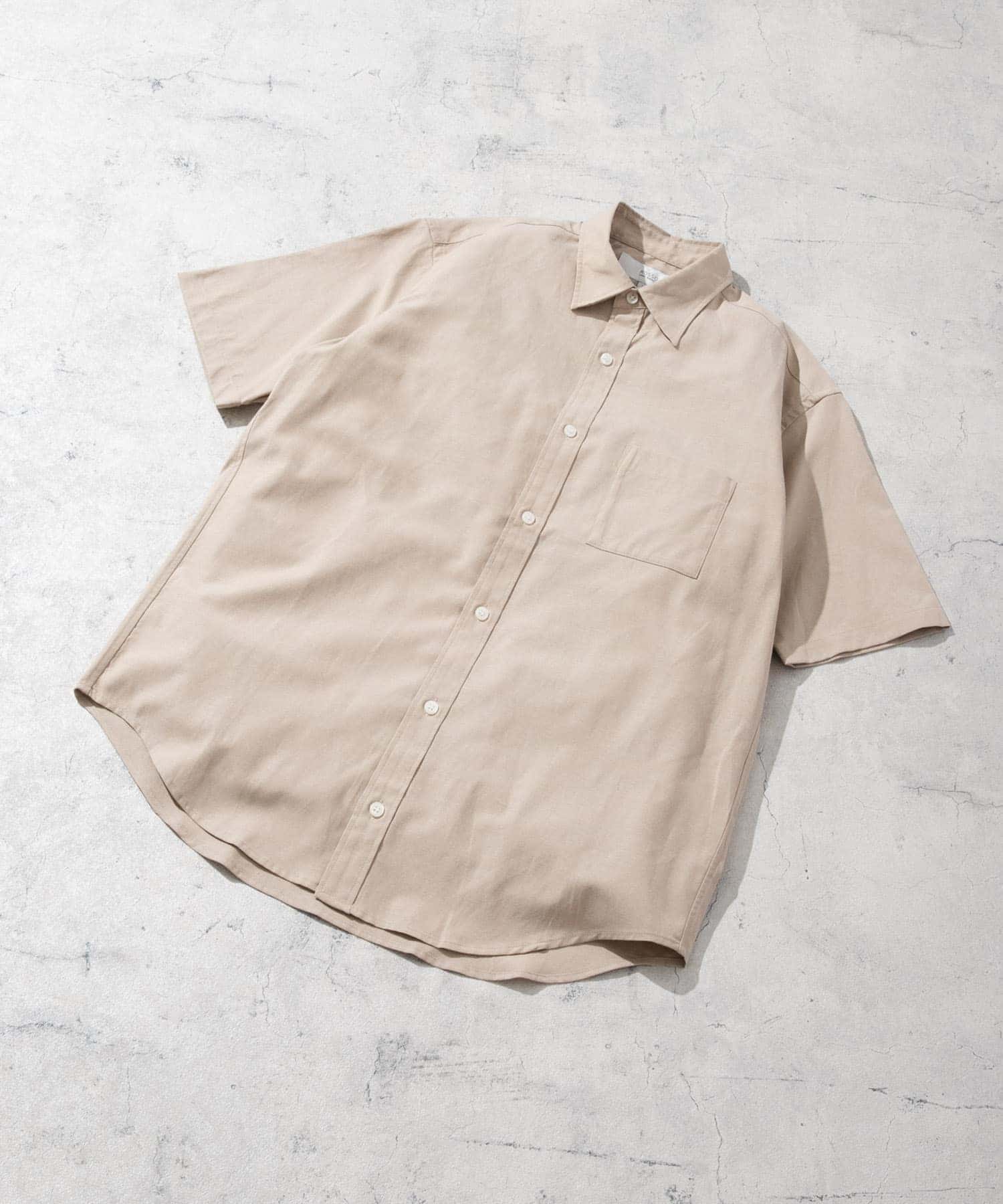『防シワ』『XLサイズあり』ハイパフォーマンスリネンレギュラー半袖シャツ BEIGE S