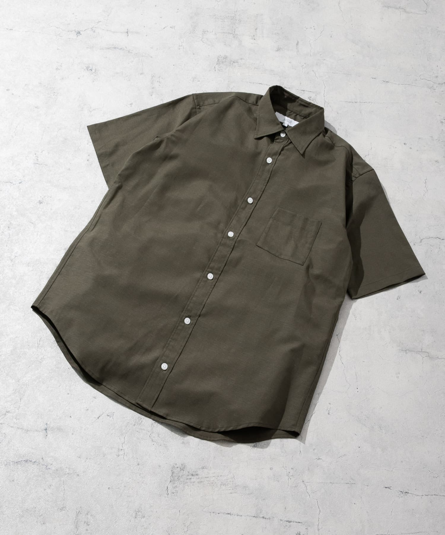 『防シワ』『XLサイズあり』ハイパフォーマンスリネンレギュラー半袖シャツ KHAKI S
