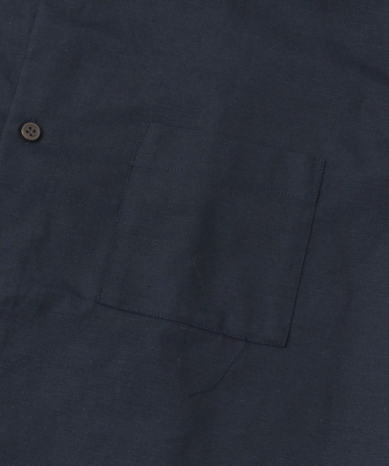 『防シワ』『XLサイズあり』ハイパフォーマンスリネンバンド半袖シャツ NAVY S