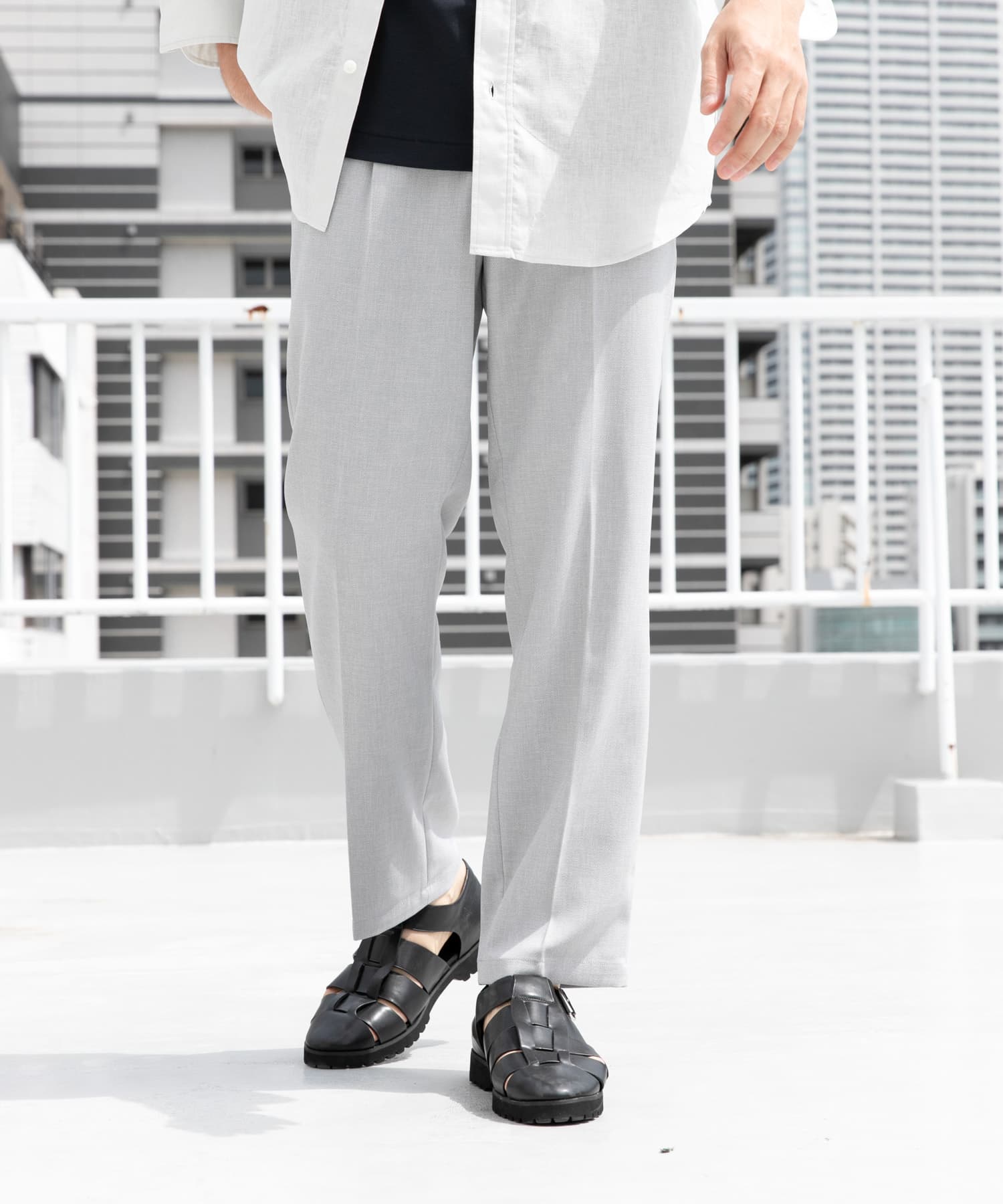 『WEB限定』『セットアップ対応』パナマ風ストレートパンツ