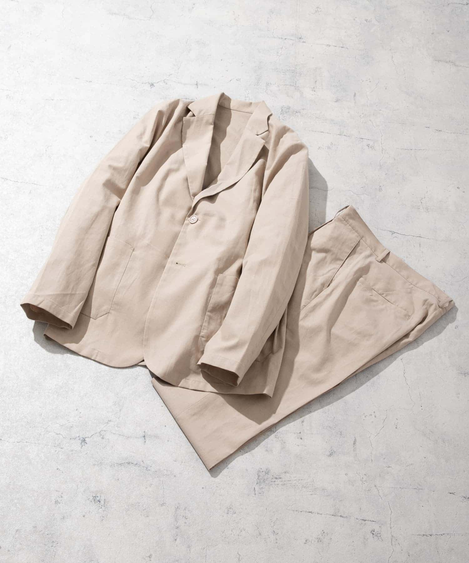 『防シワ』『XLサイズあり』ハイパフォーマンスリネンセットアップ BEIGE XL