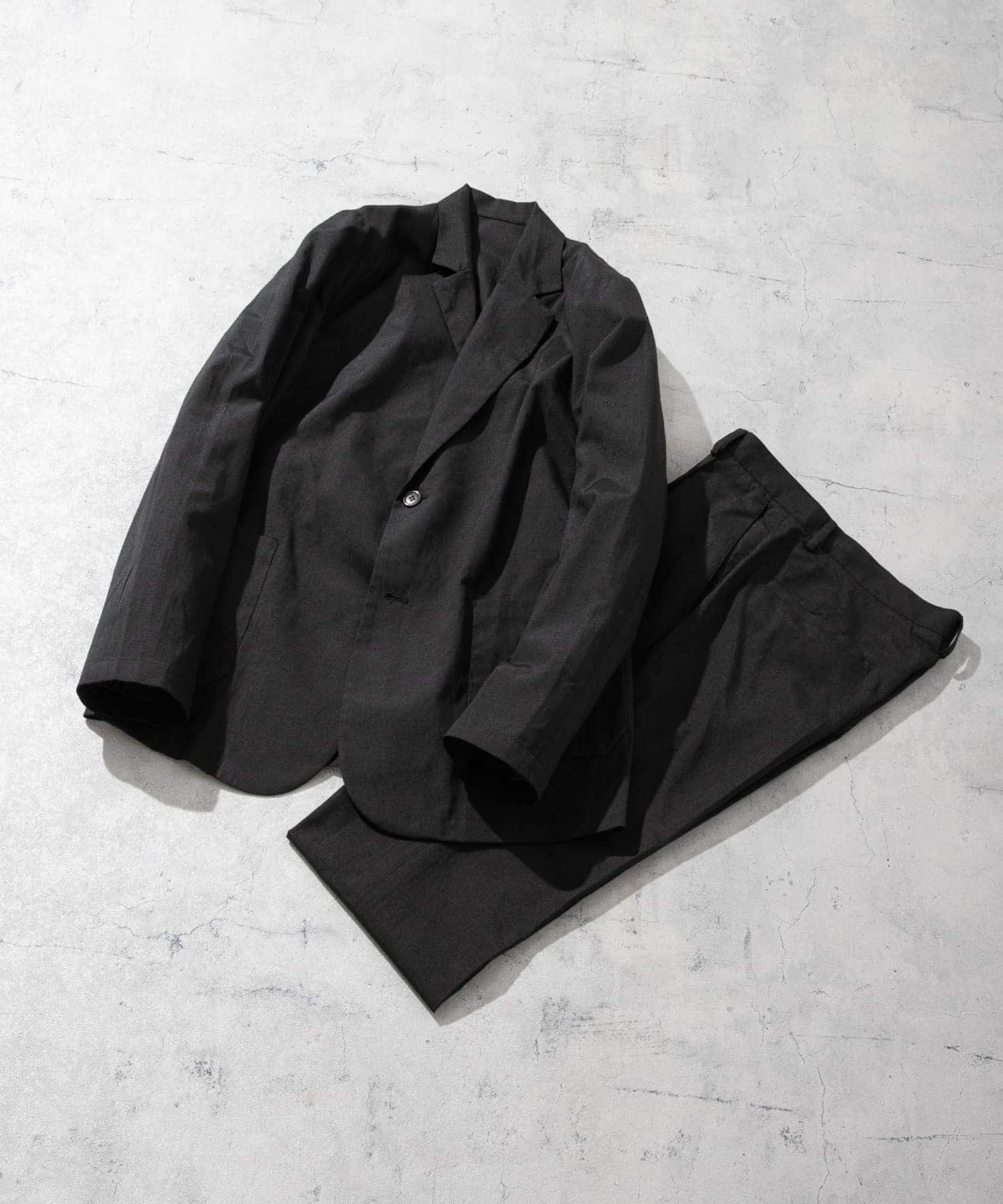 『防シワ』『XLサイズあり』ハイパフォーマンスリネンセットアップ BLACK XL