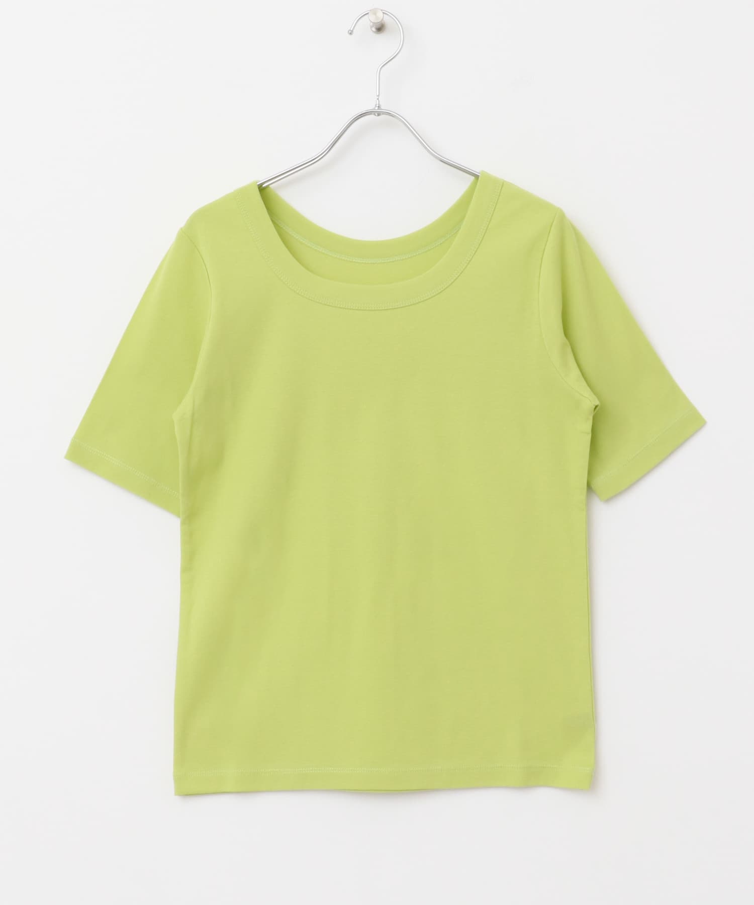 接触冷感強撚コットン2WAYカットソー lime 36