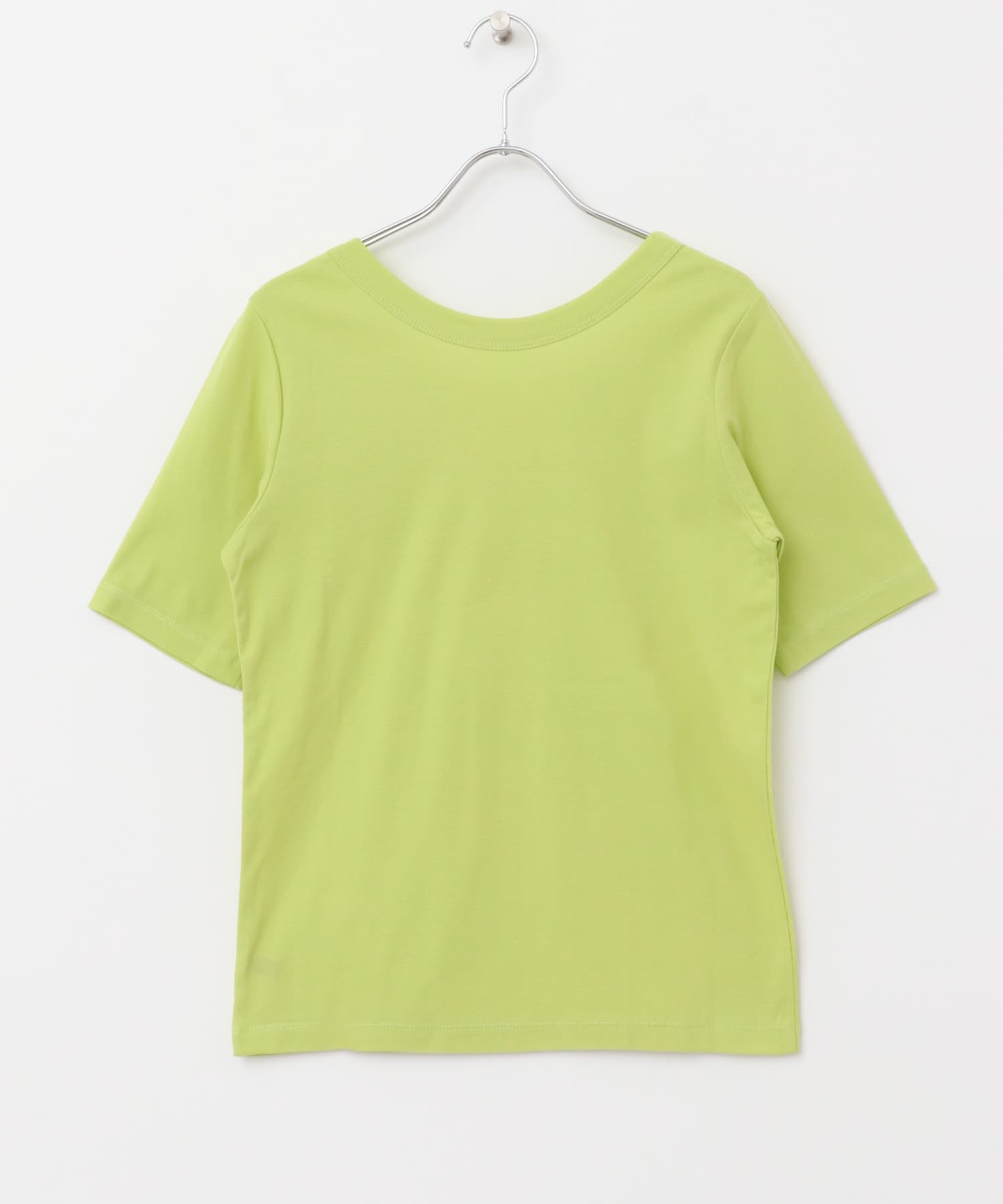 接触冷感強撚コットン2WAYカットソー lime 36