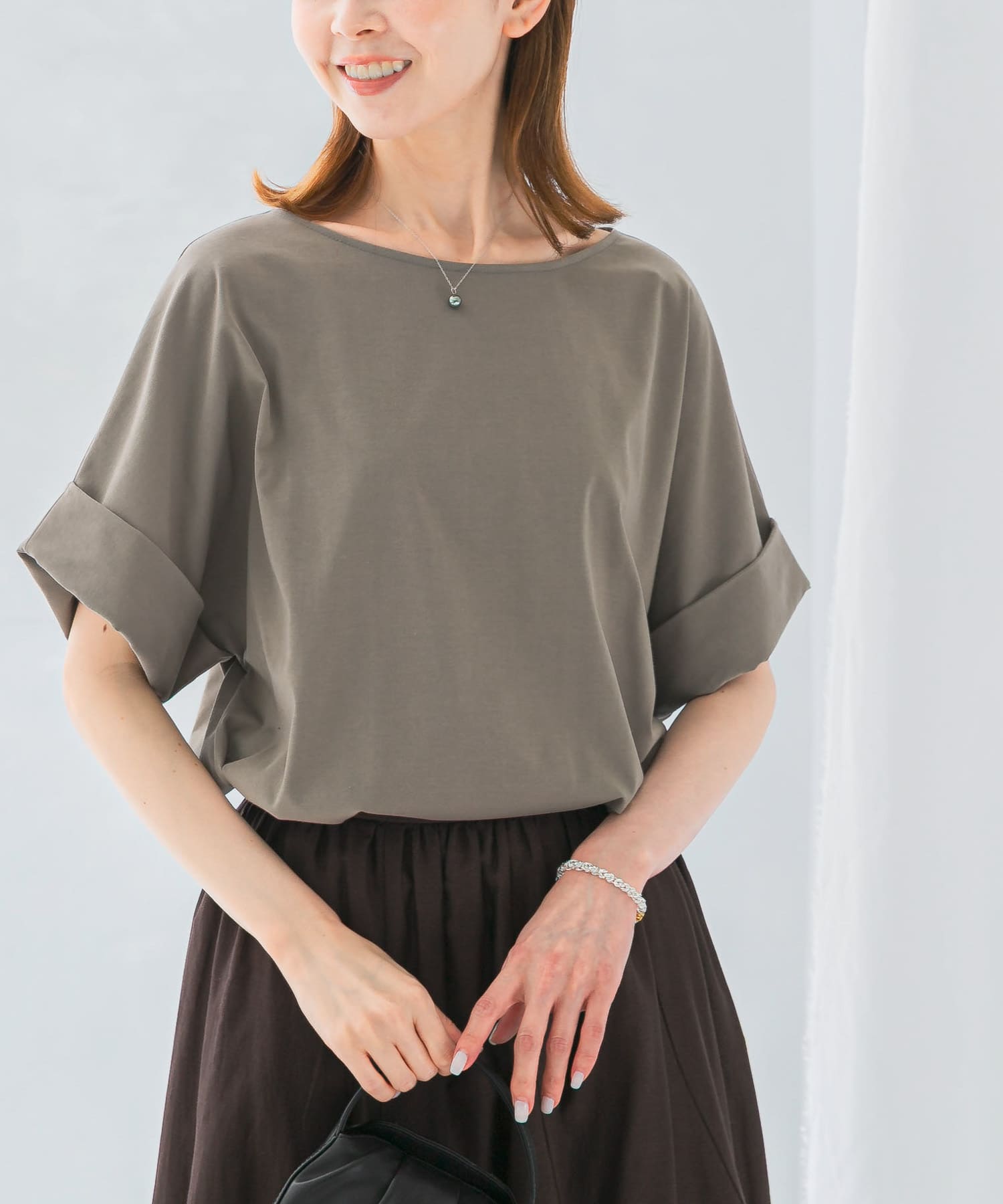 UVカットデザインスリーブプルオーバー