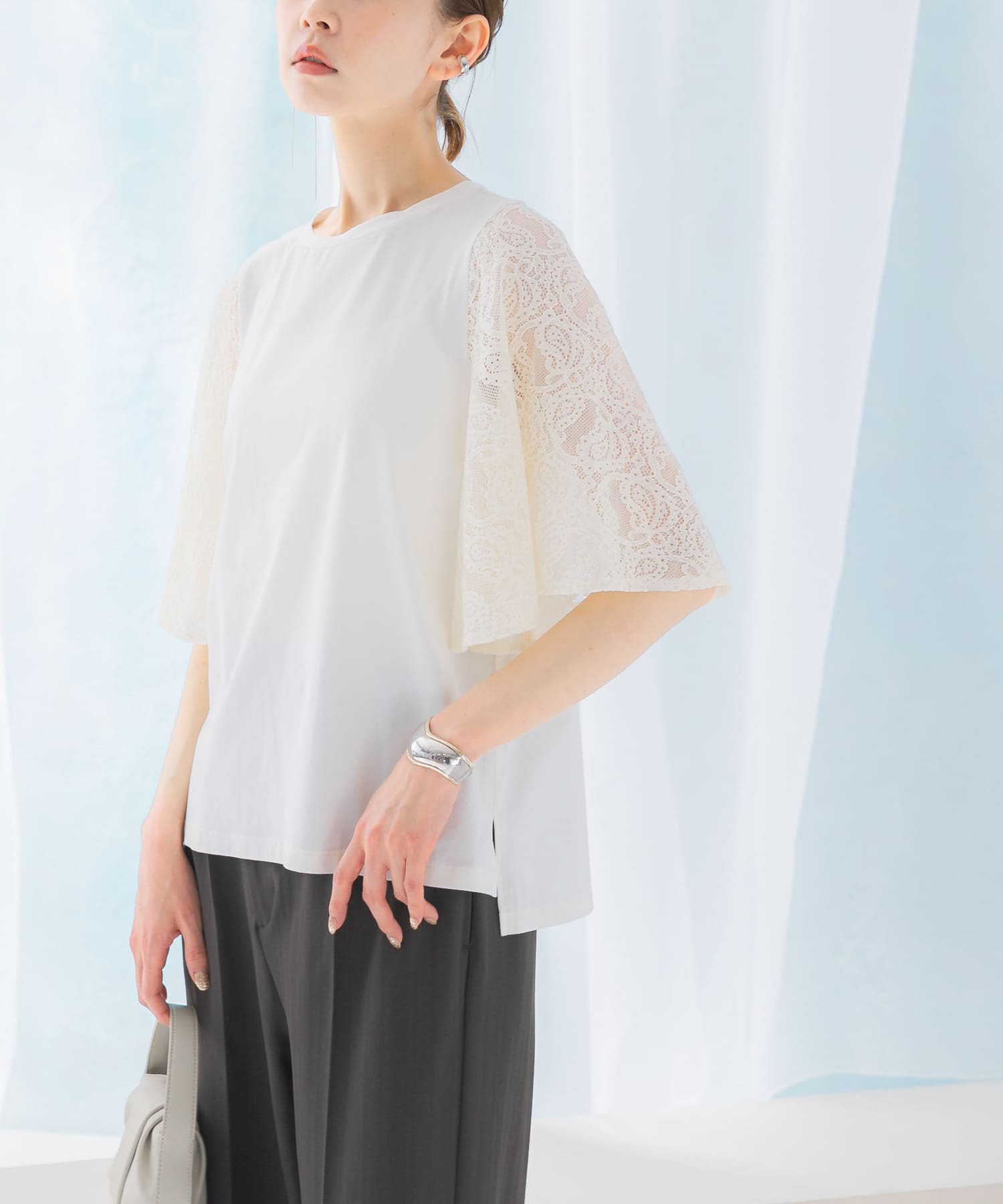 『WEB限定』ペイズリーレースフレアスリーブプルオーバー