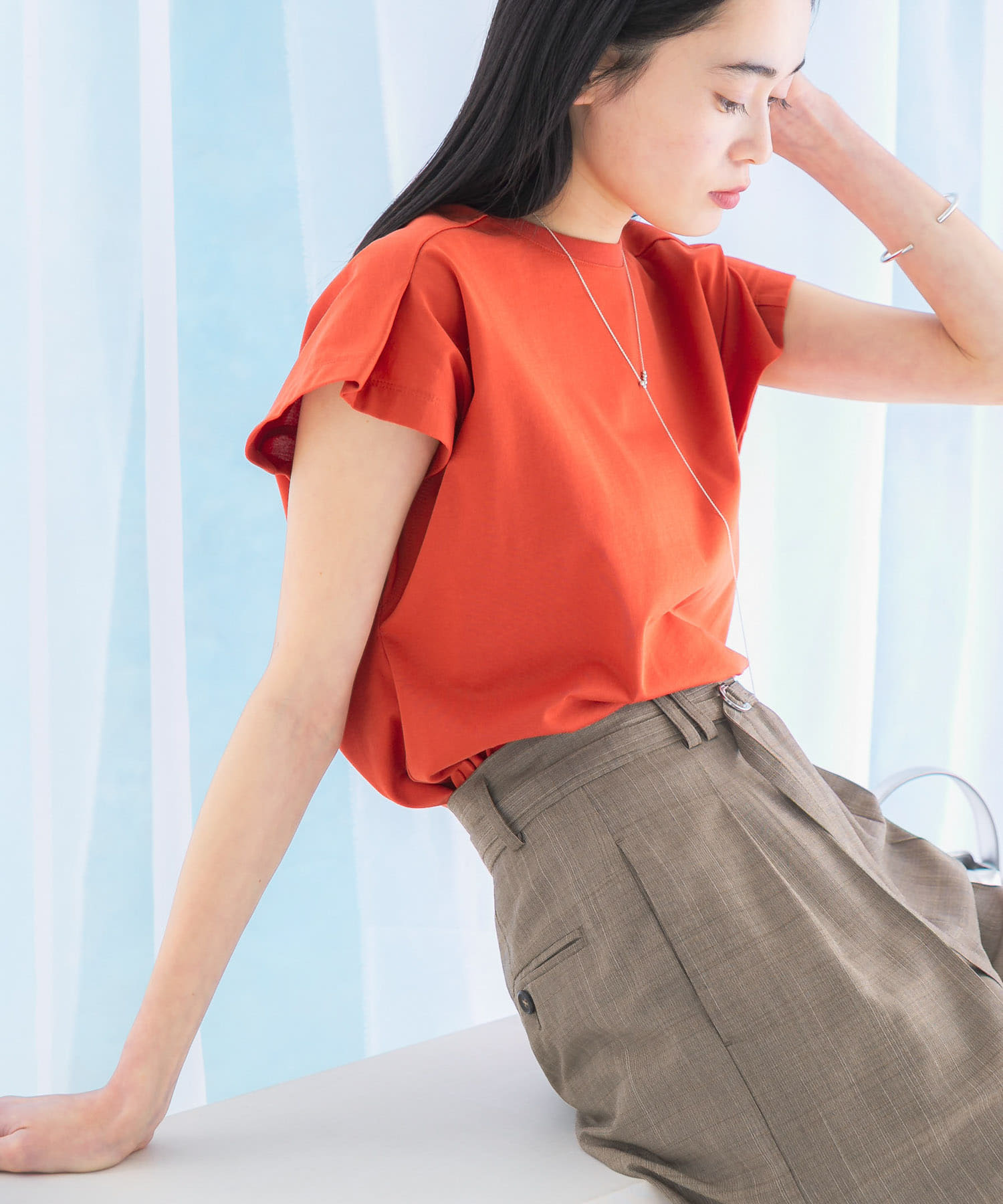 タックスリーブクールタッチカットソー