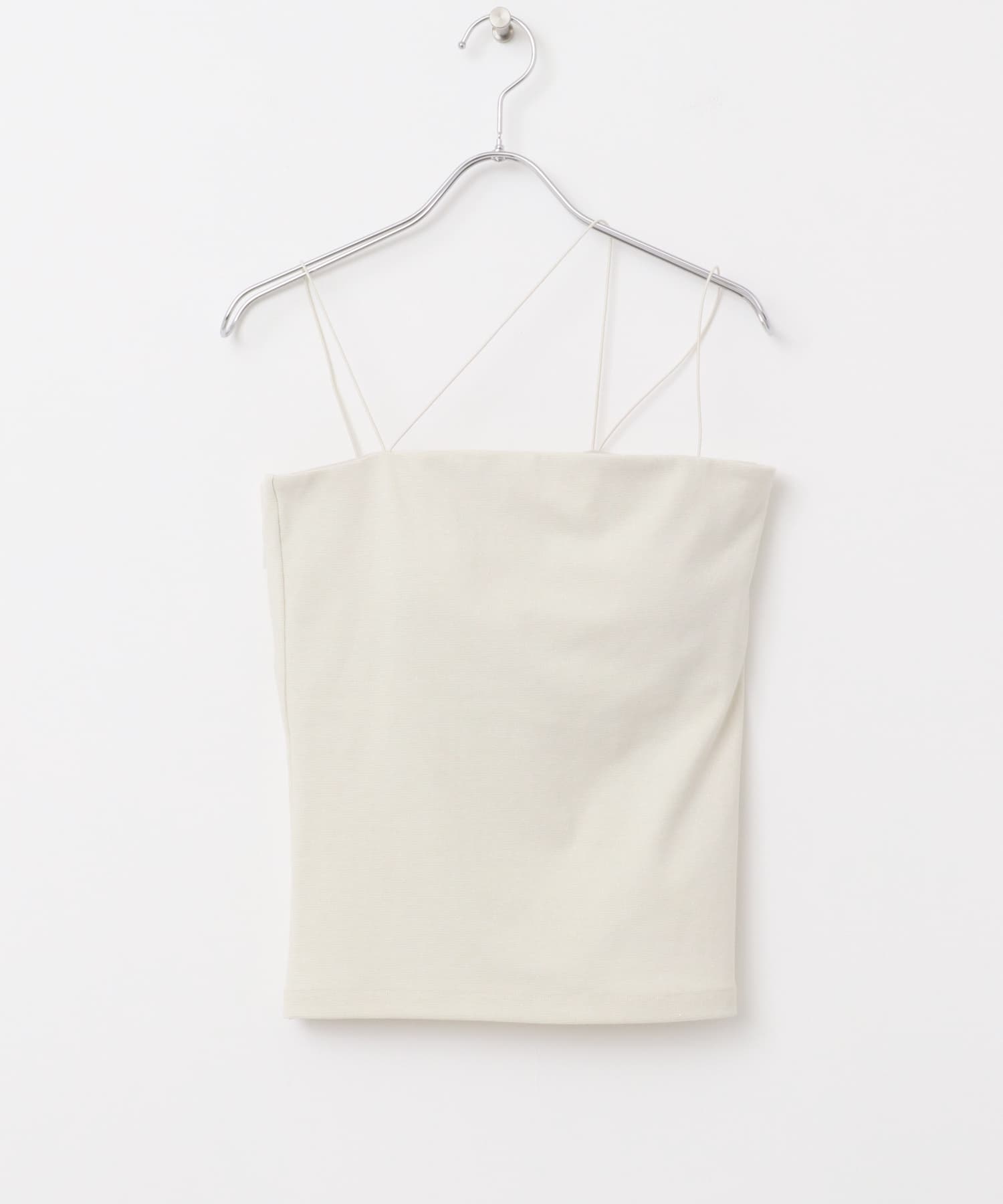 抗菌防臭カップ付ベアラメキャミソール OFF WHITE FREE
