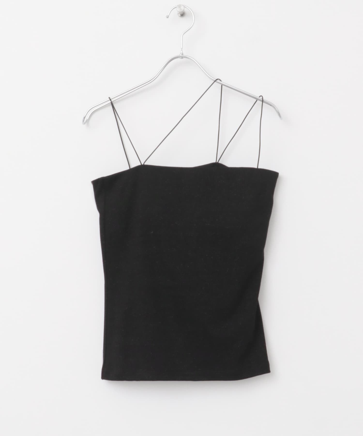 抗菌防臭カップ付ベアラメキャミソール BLACK FREE