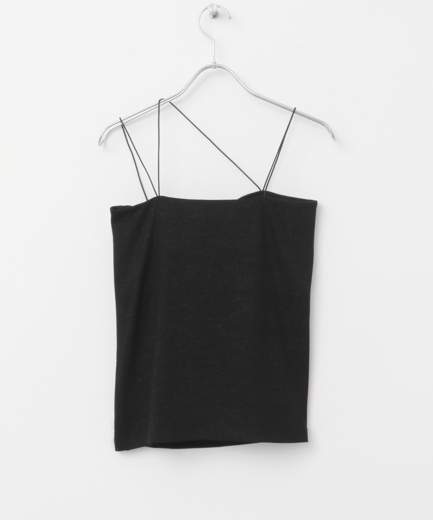 抗菌防臭カップ付ベアラメキャミソール BLACK FREE