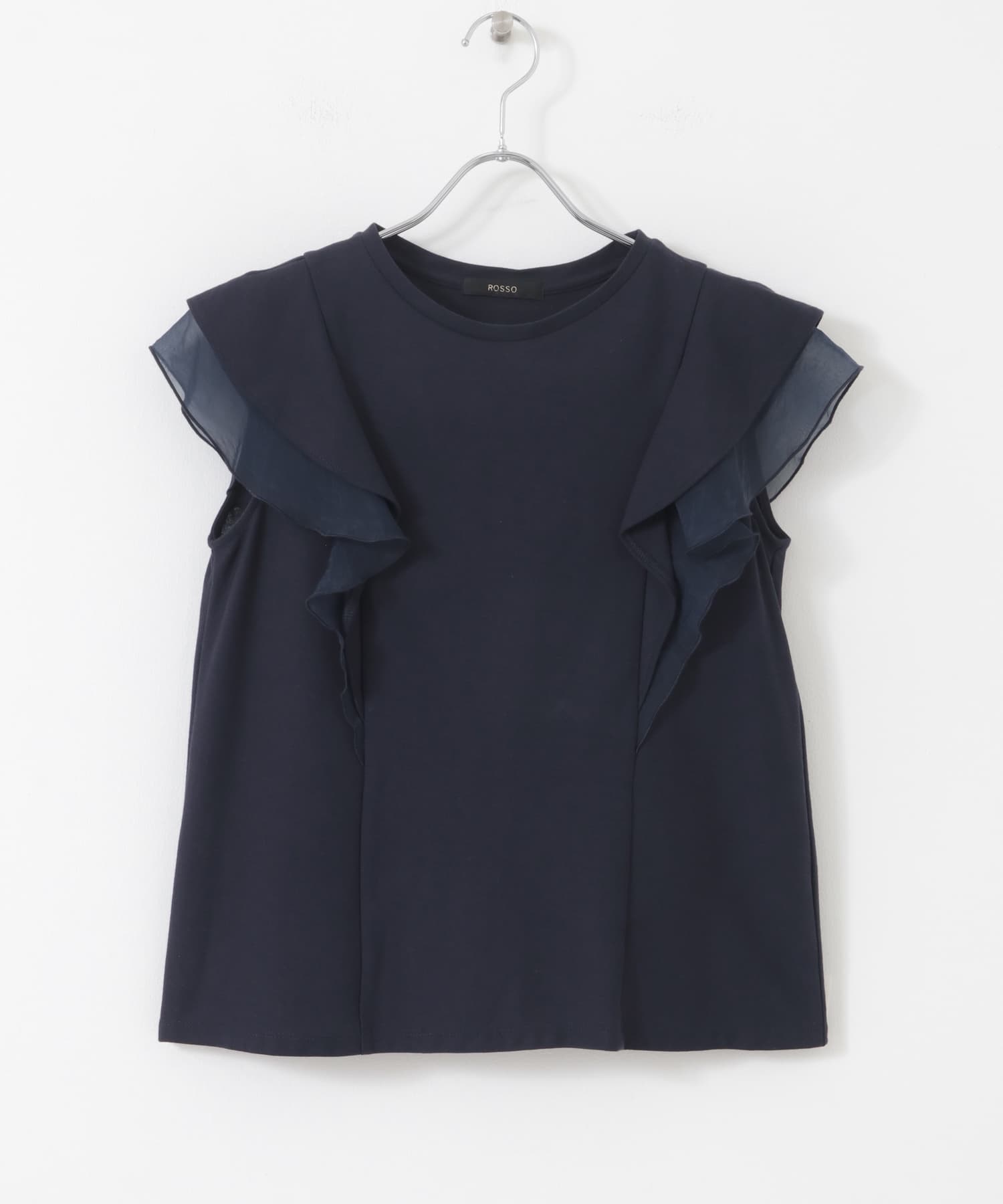 シアードッキングフリルスリーブTシャツ DARK NAVY FREE