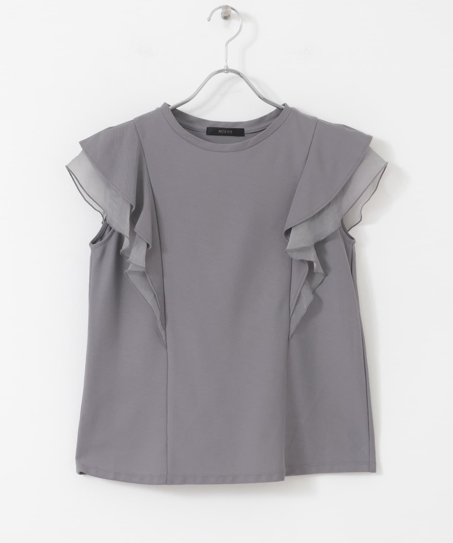 シアードッキングフリルスリーブTシャツ GRAY FREE