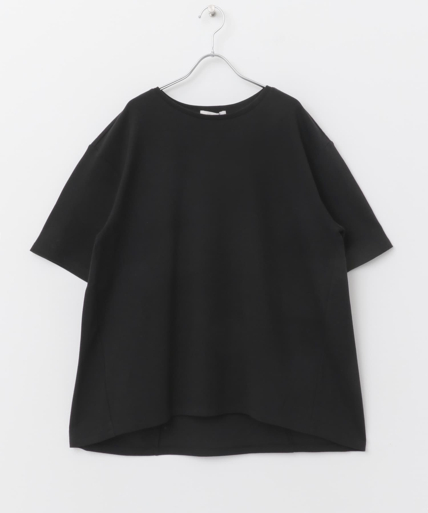 『UR TECH ひやサラクール』F by ROSSO　コクーンフレアチュニックTシャツ BLACK FREE