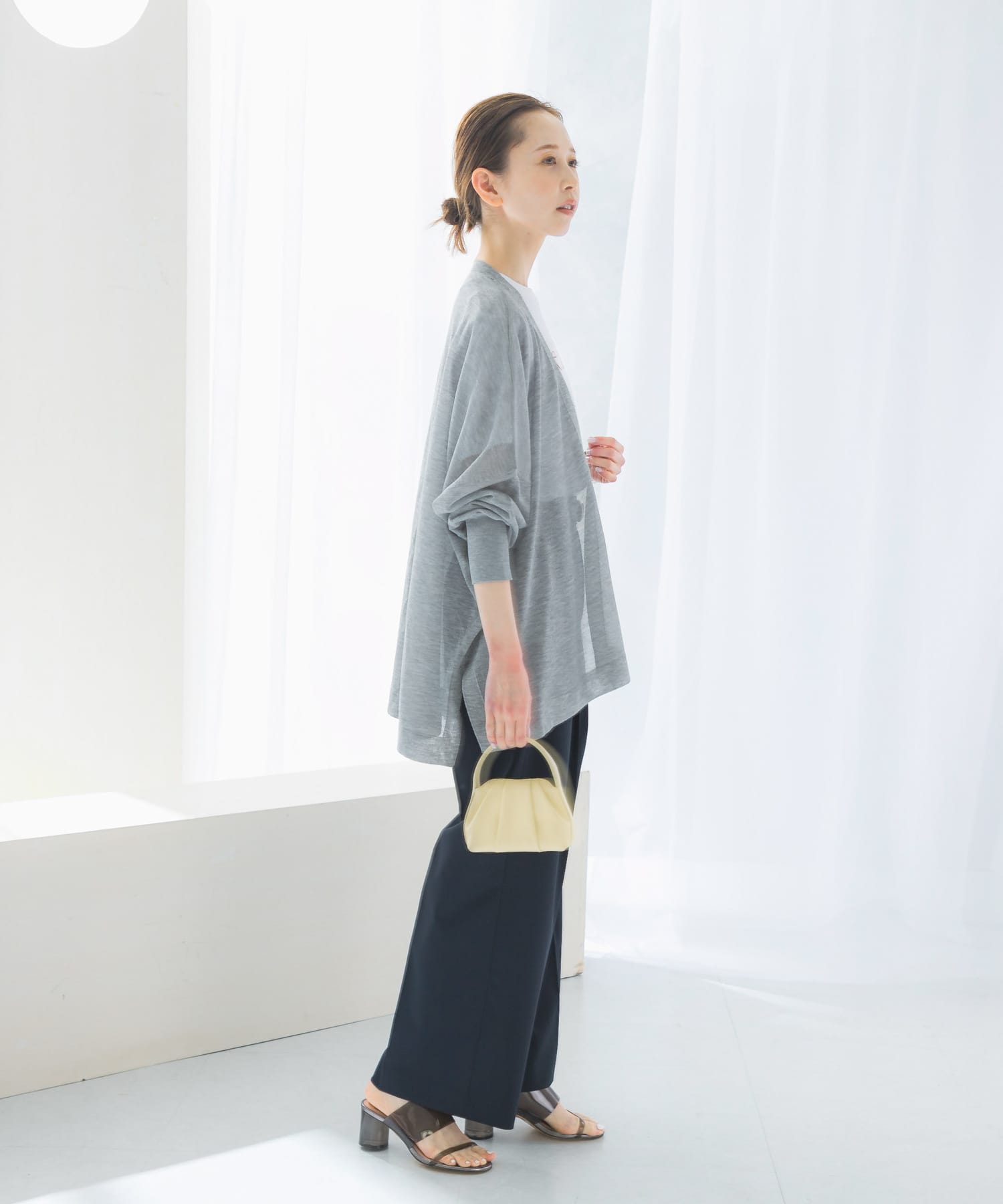 極美品⭐︎アーバンリサーチロッソ コーディガン ミドルシアーカーディガン(FREE gray): トップス｜URBAN