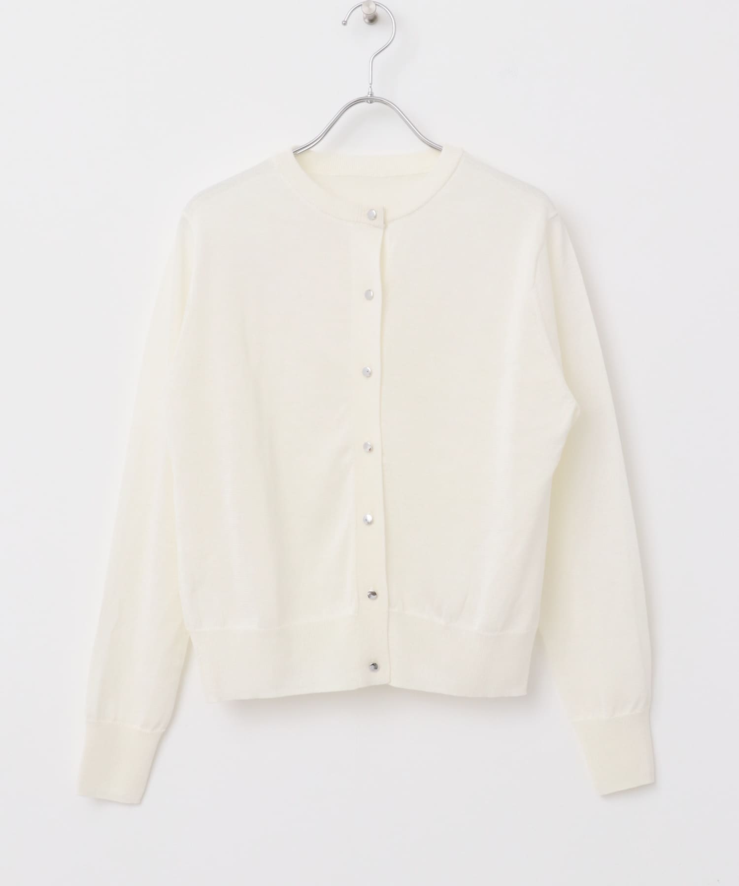 ウォッシャブルショートカーディガン OFF WHITE FREE