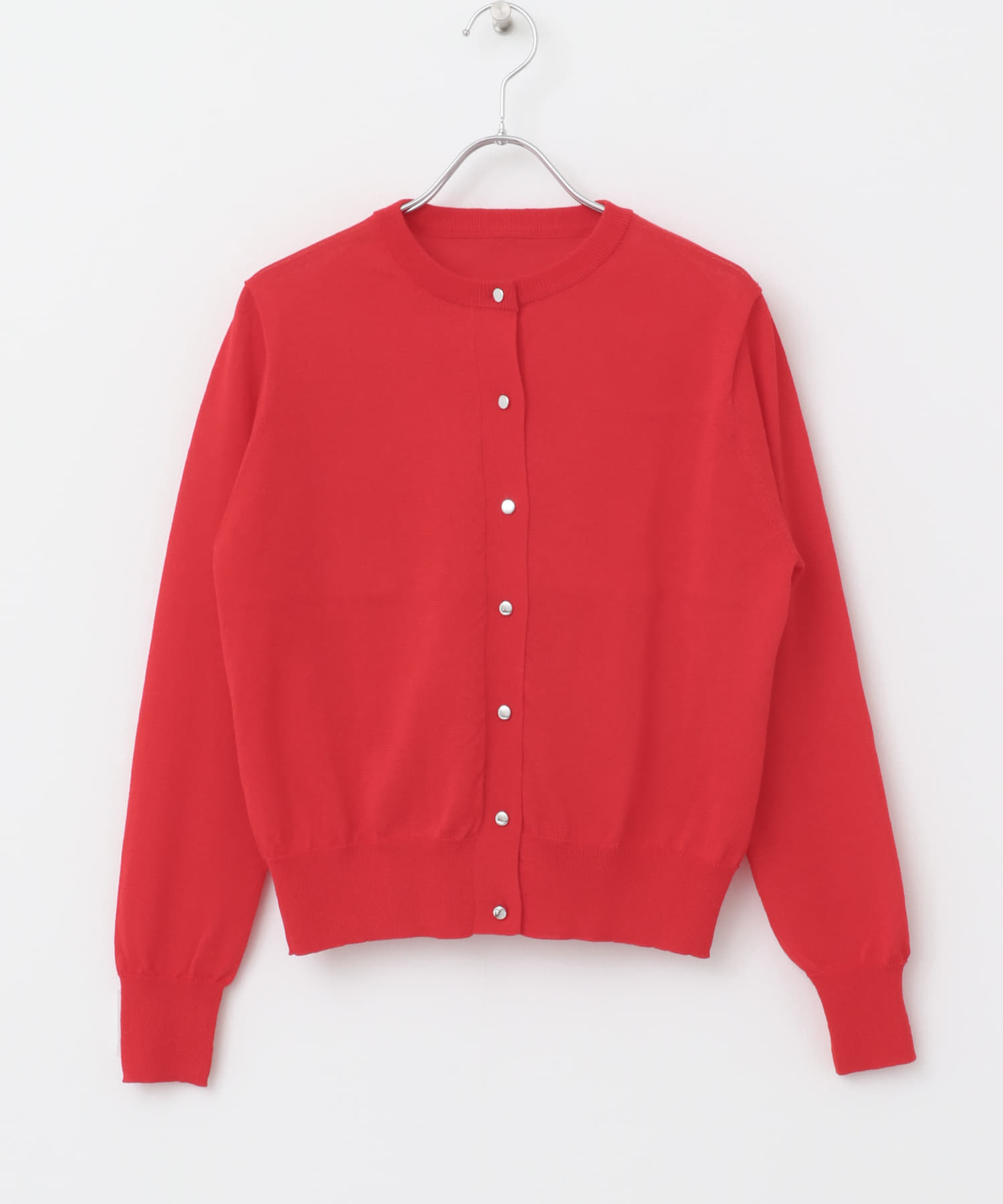 ウォッシャブルショートカーディガン RED FREE