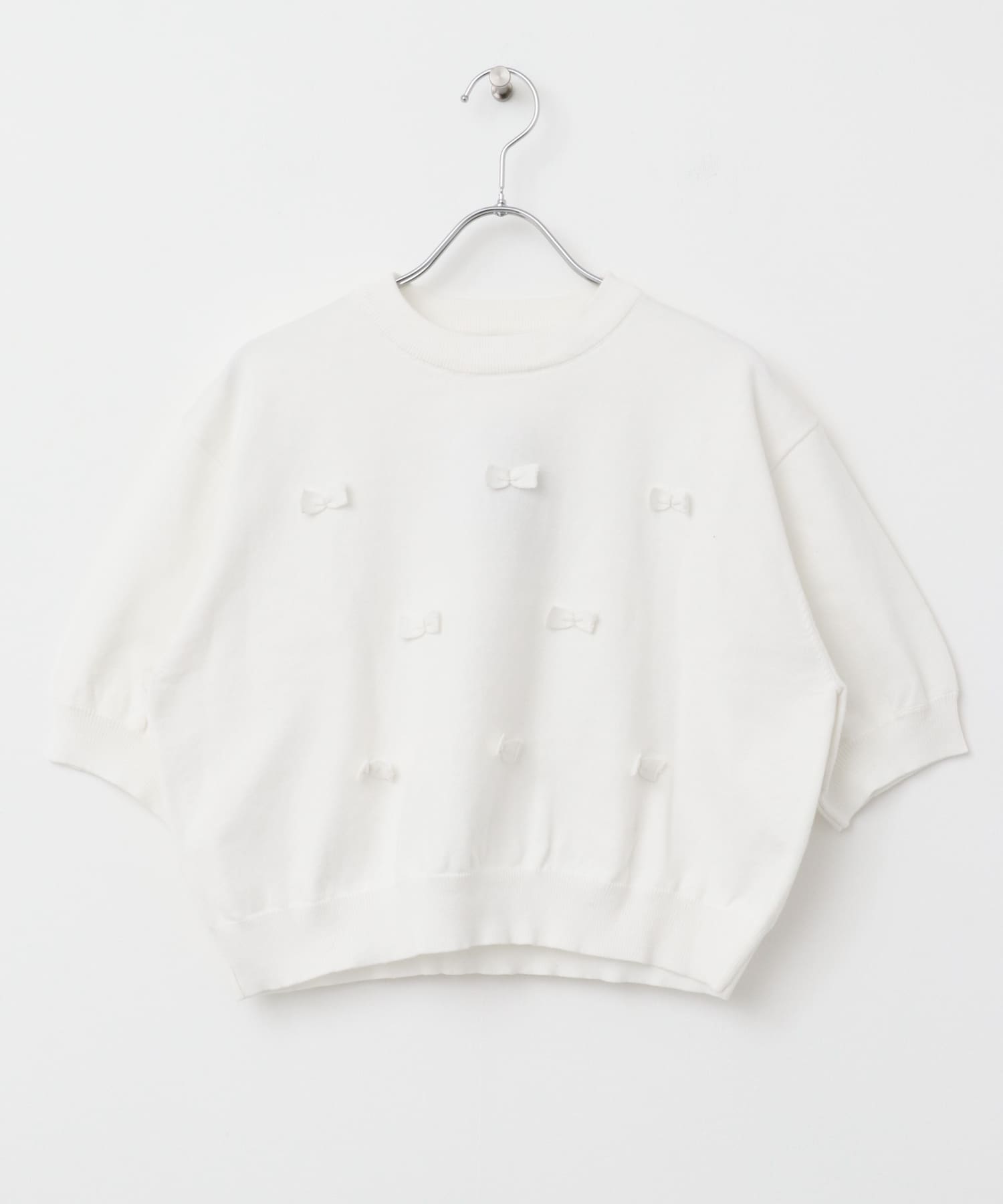 F by ROSSO　リボンモチーフニット OFF WHITE FREE