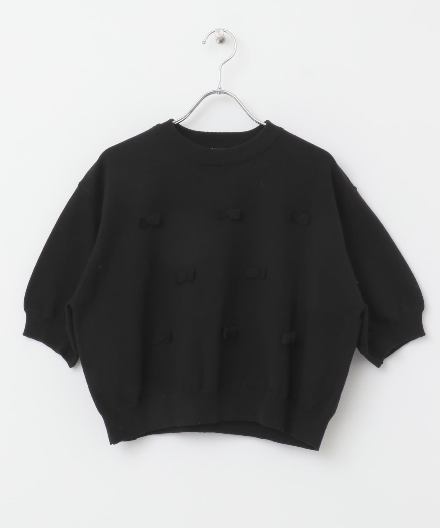 F by ROSSO　リボンモチーフニット BLACK FREE