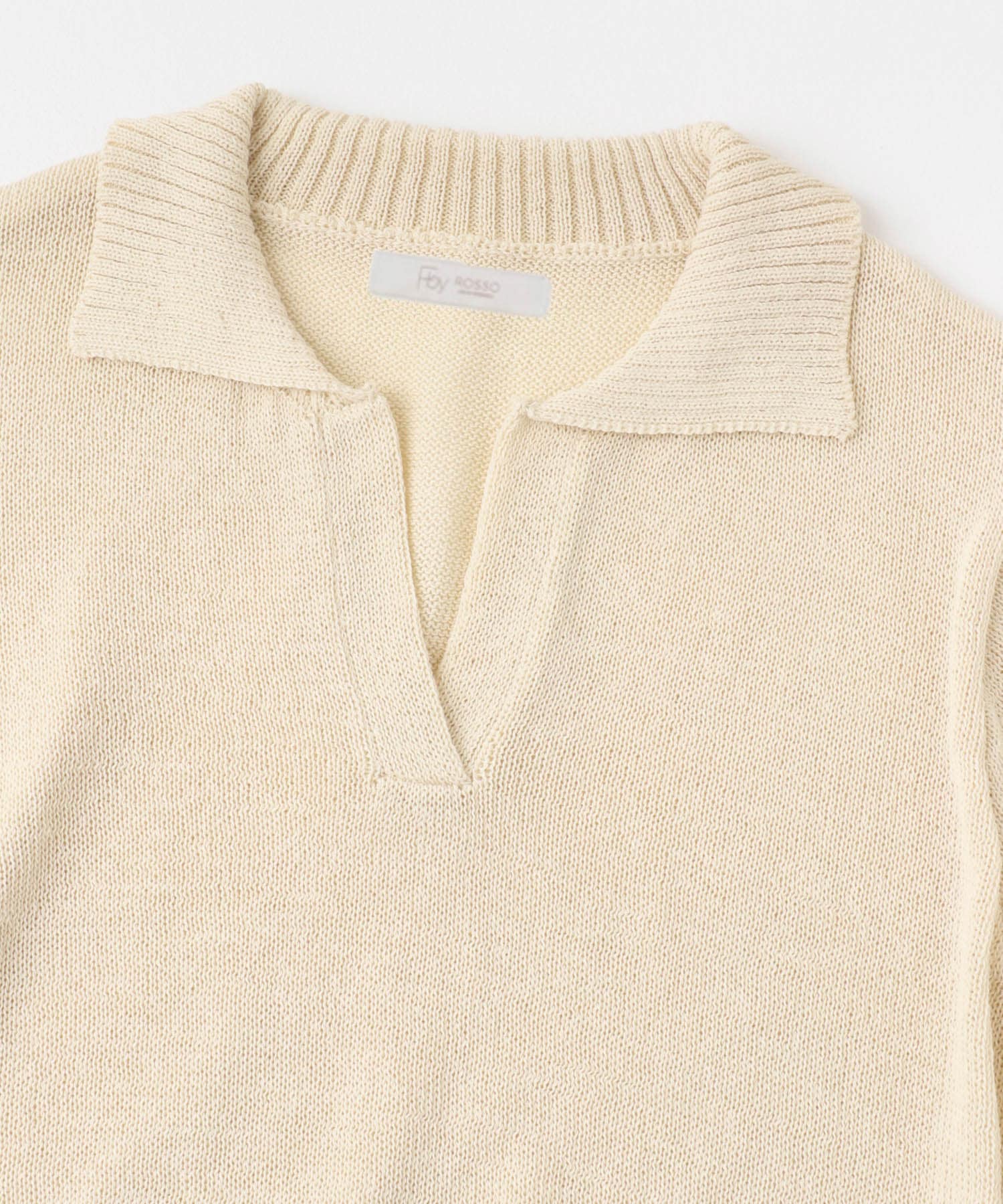 F by ROSSO　オープンカラーサマーニット L/BEIGE FREE