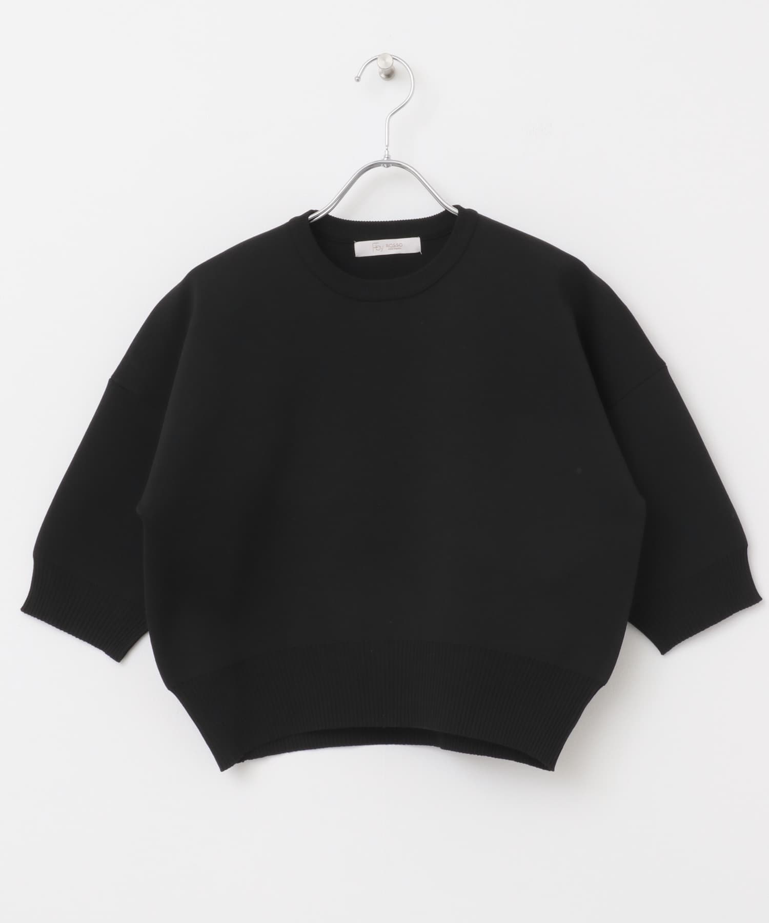 F by ROSSO　ウォッシャブルミラノリブプルオーバー BLACK FREE