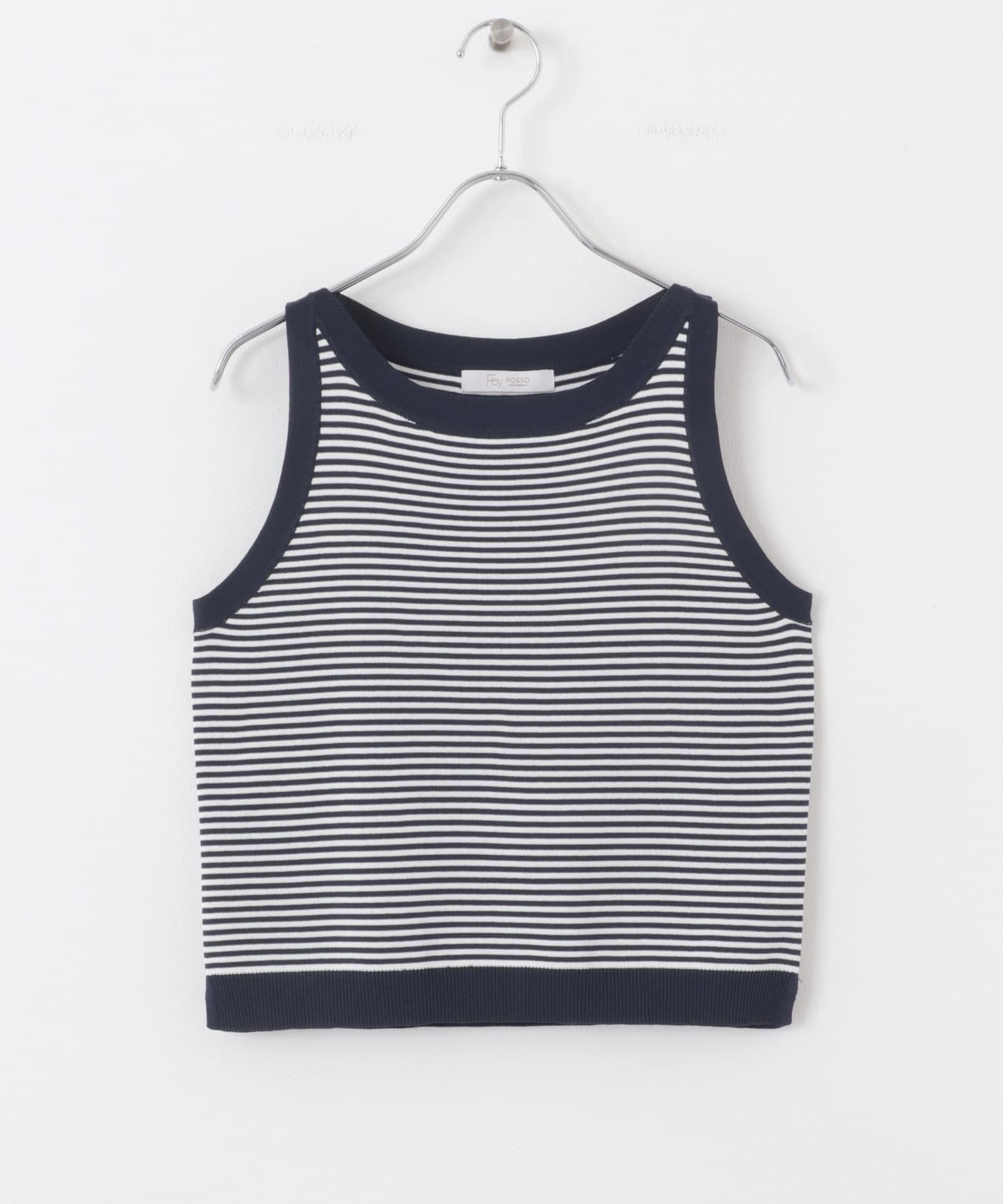 F by ROSSO　ウォッシャブルミラノリブアメスリニット NAVY×OW FREE
