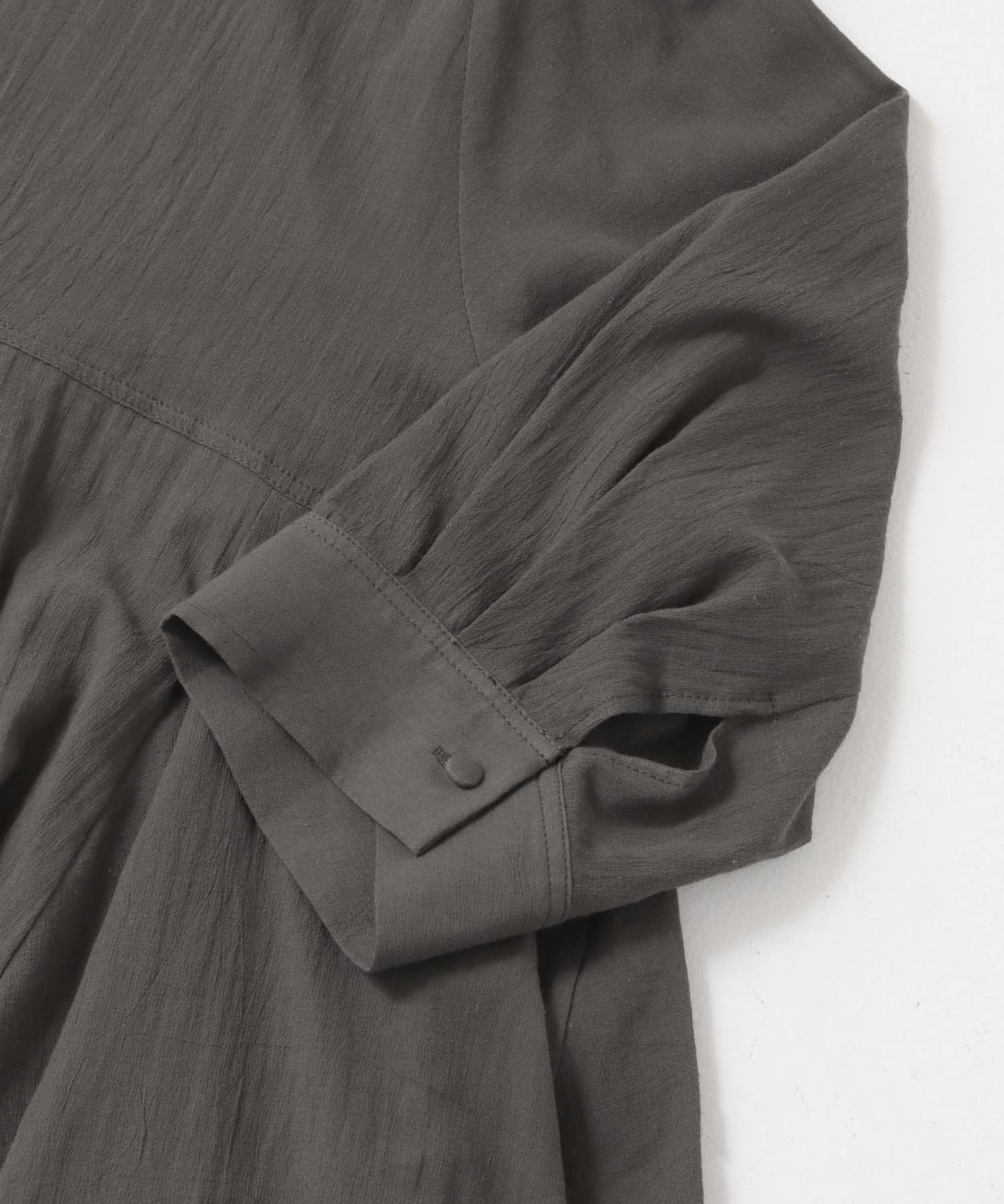 ペプラムギャザーシャツブラウス charcoal FREE