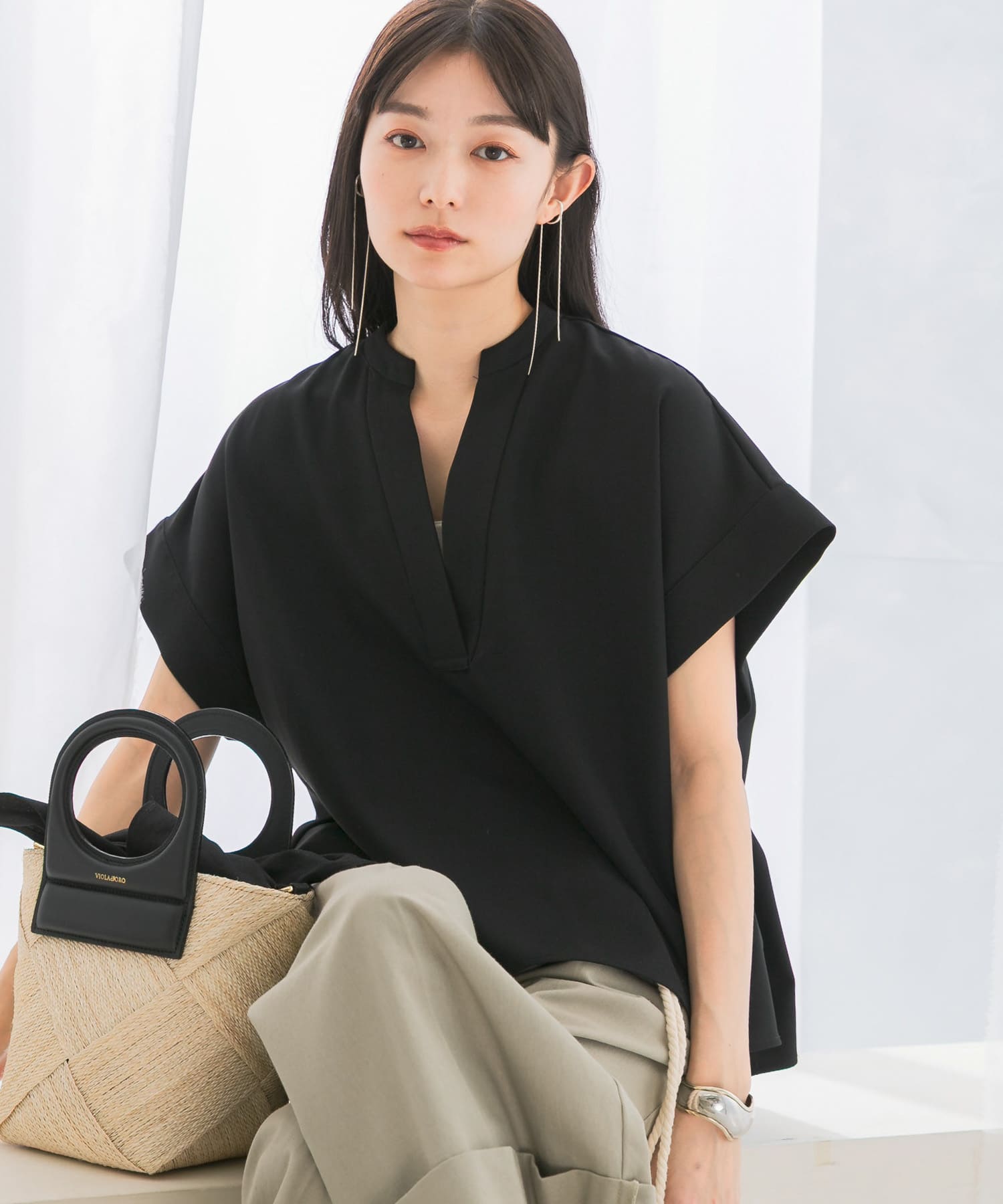 『WEB/一部店舗限定』『撥水』バンドカラープルオーバー