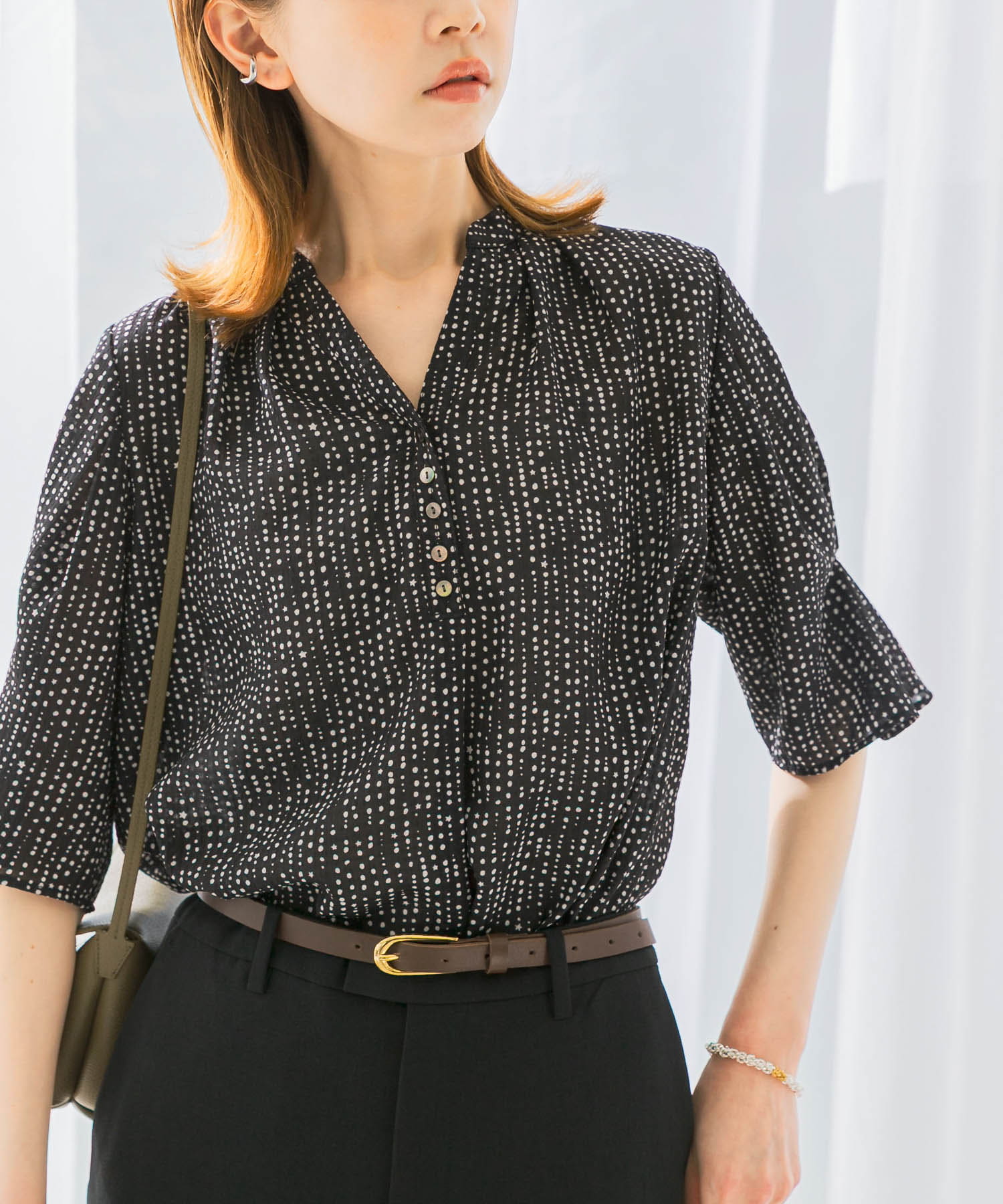 イデアルーチェ classical dot blouse ドット ブラウス iDea Luce classical dot blouse ドット ブラウス - メルカリ