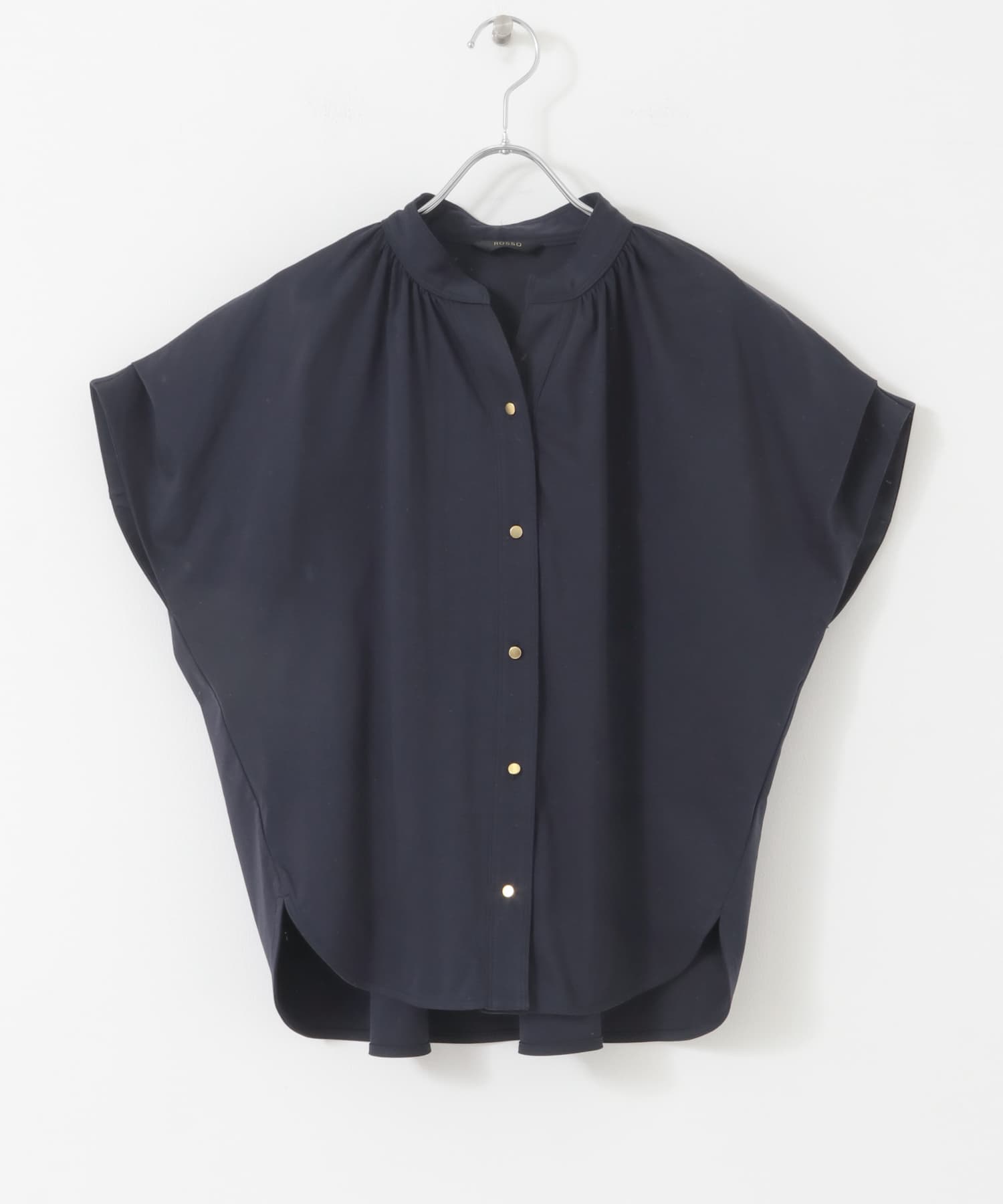汗染防止デザインカットブラウス NAVY FREE
