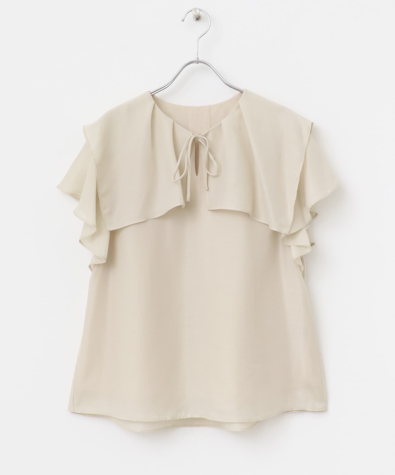 イージーケアフリルブラウス OFF WHITE FREE
