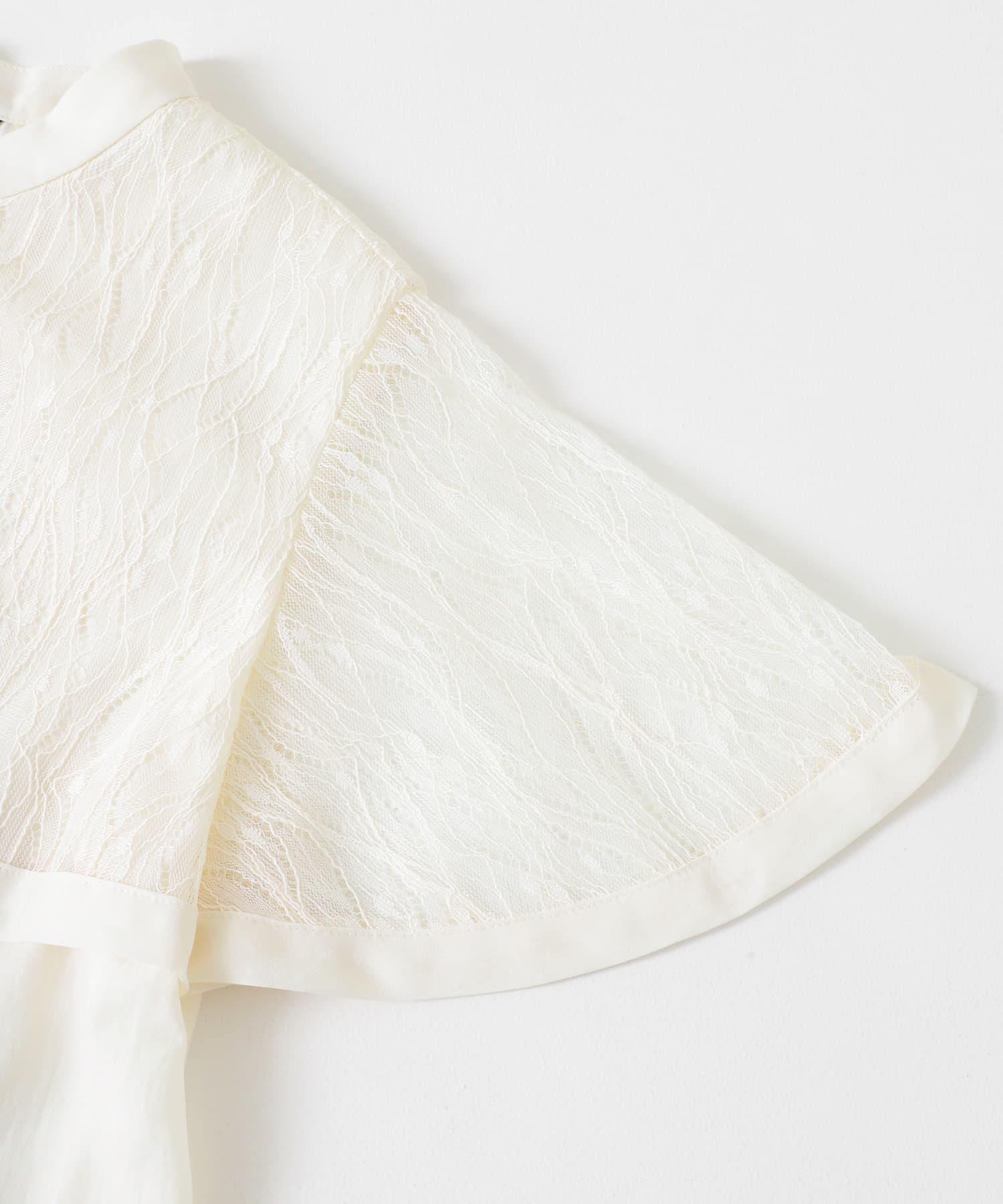 ウォッシャブルレースケープブラウス WHITE FREE