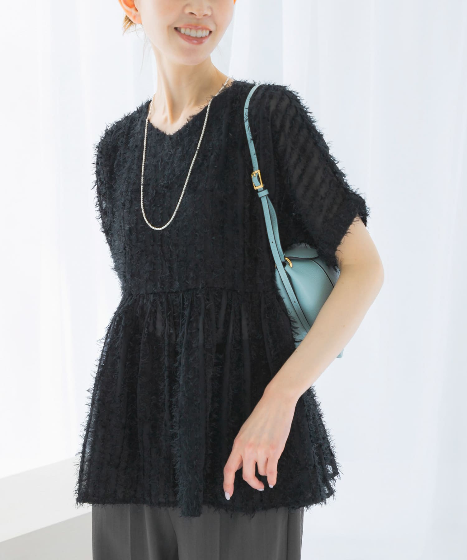 シアージャガードペプラムブラウス