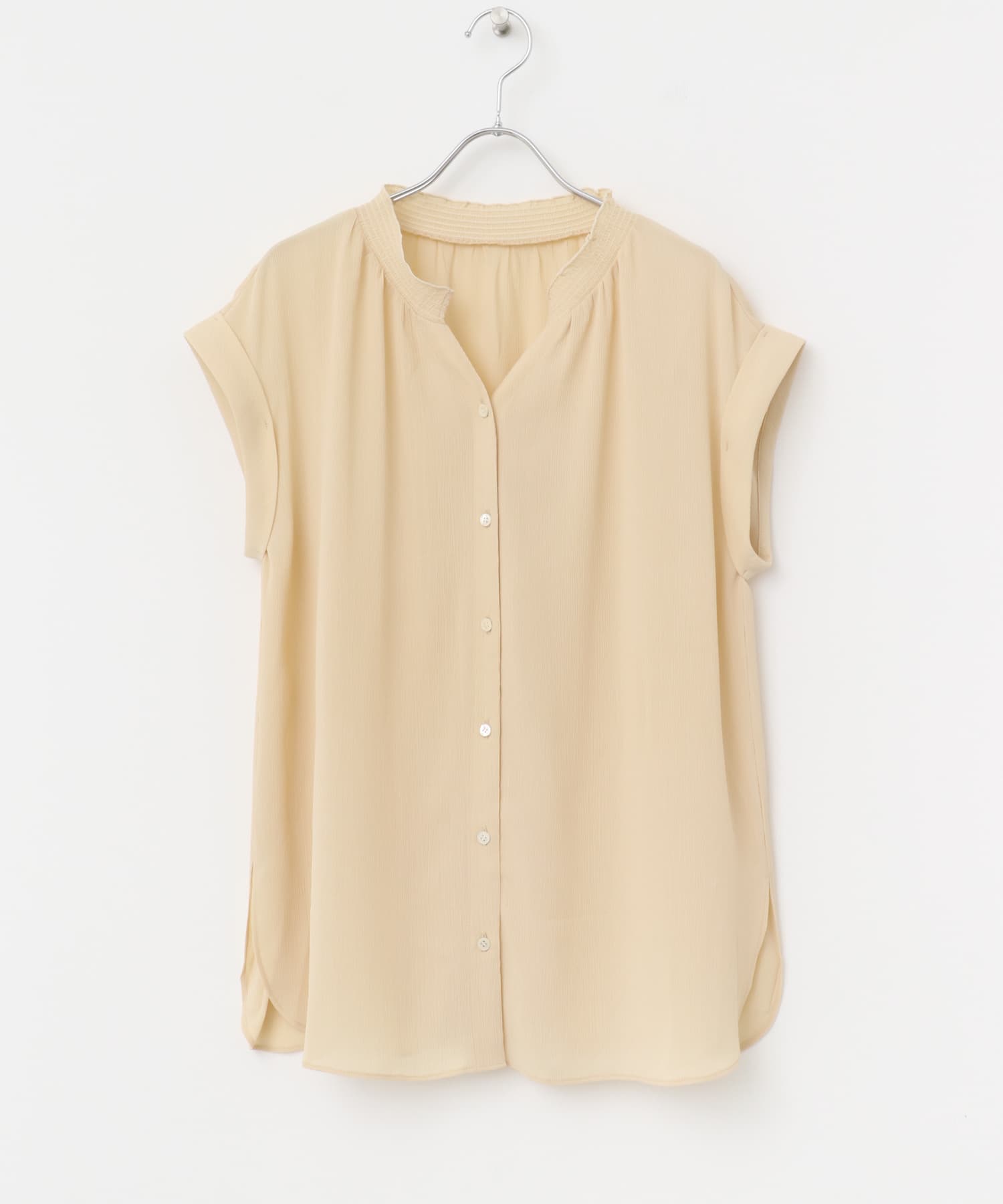 『WEB限定』シャーリングスキッパーブラウス L.BEIGE FREE
