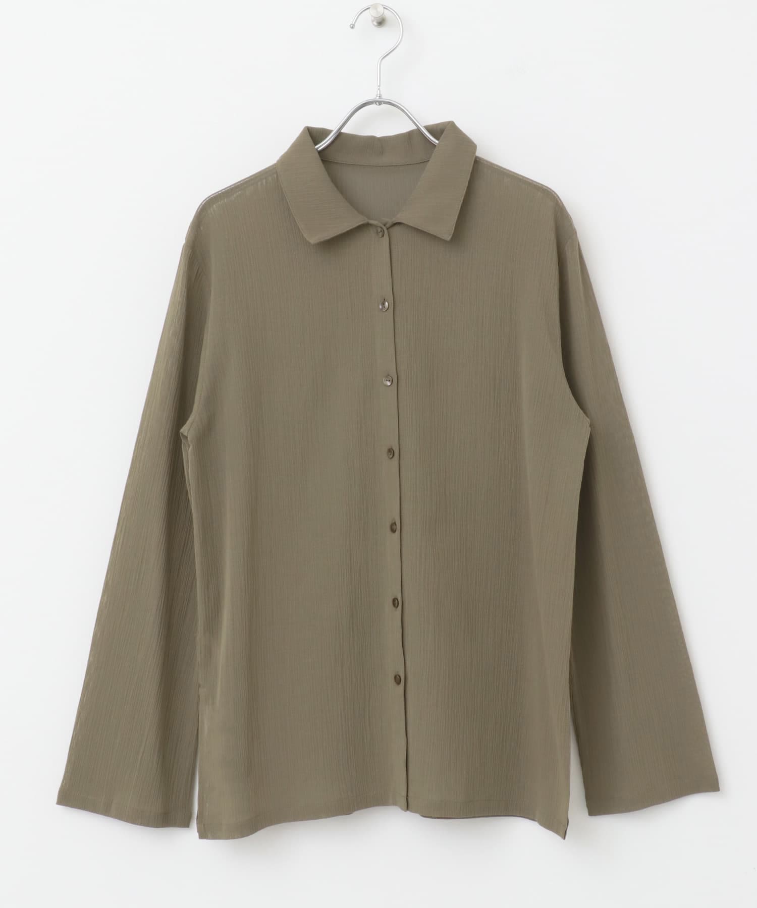 F by ROSSO　楊柳シアーシャツ GRAY FREE
