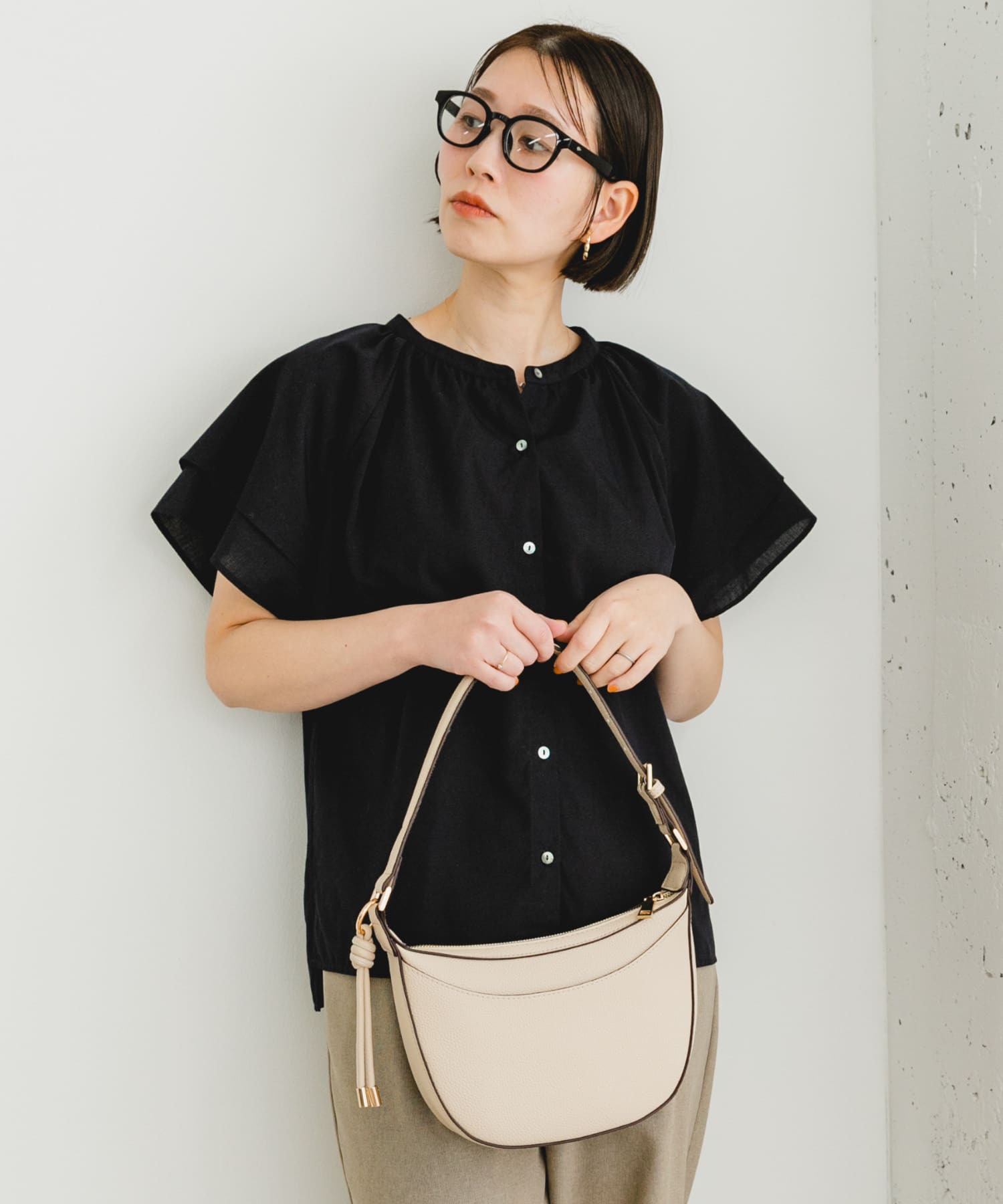 リンネル8月号掲載『UR TECH』F by ROSSO　フレアスリーブブラウス