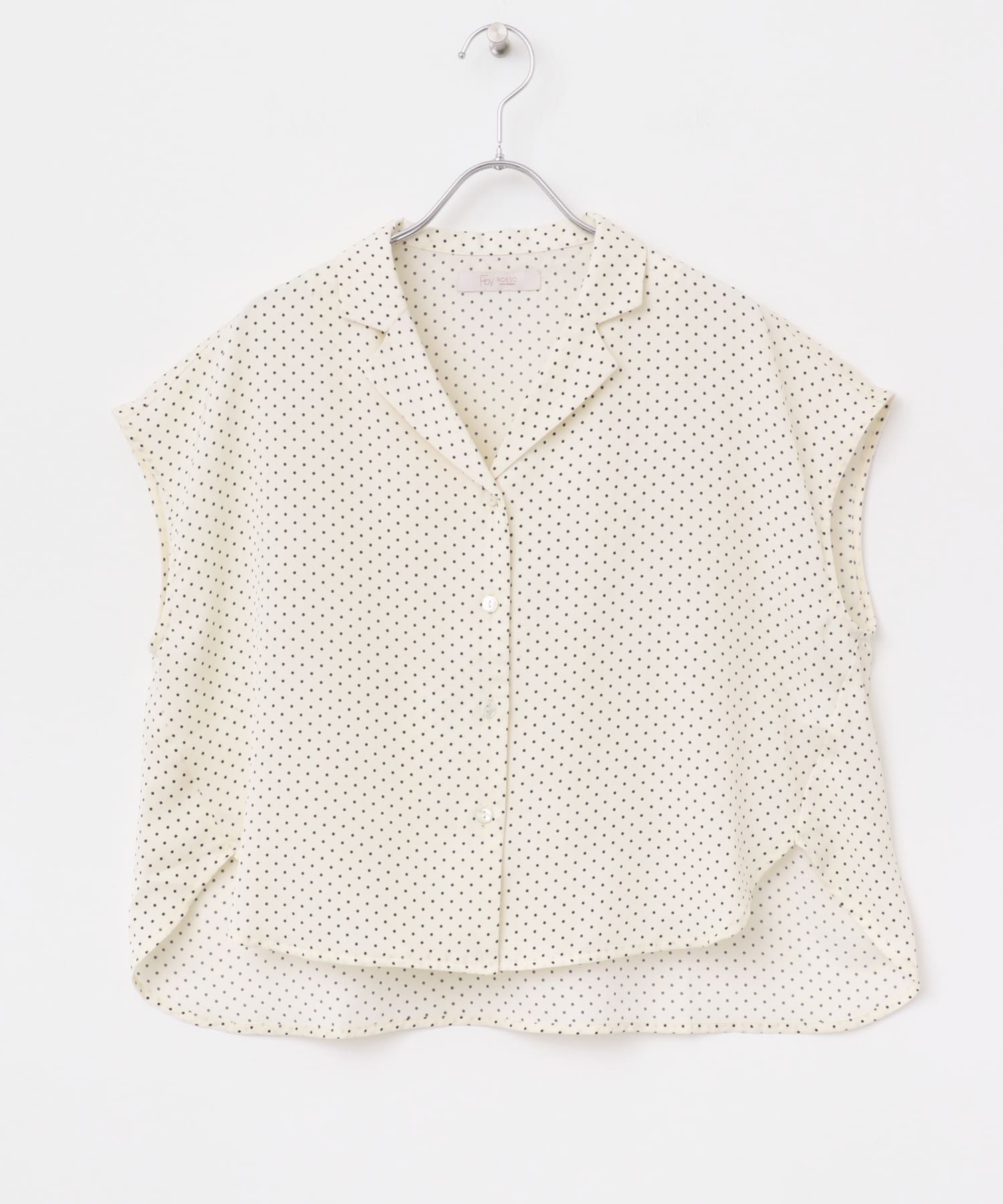 F by ROSSO　ドットクロップド開襟ブラウス OFF WHITE FREE
