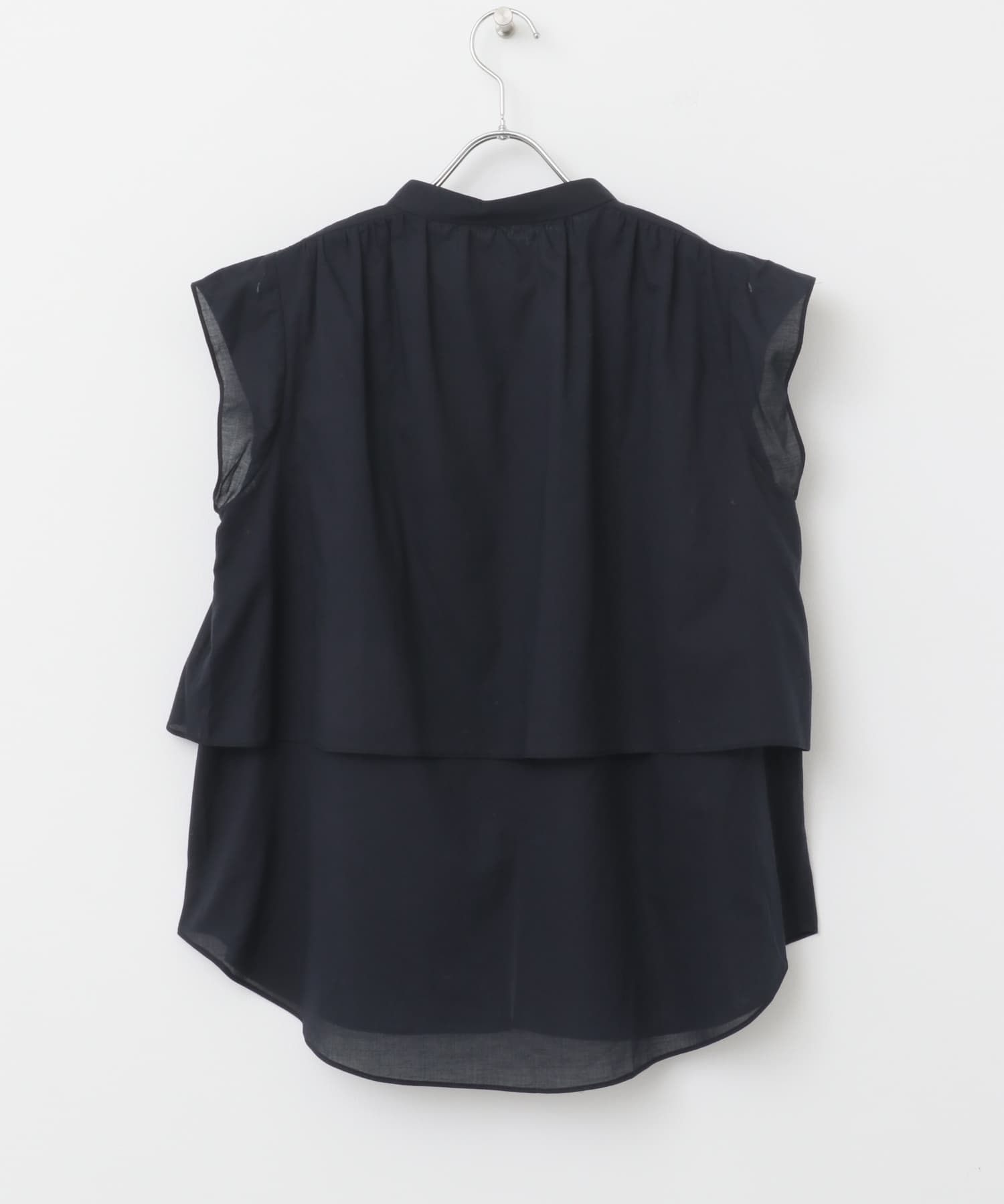 F by ROSSO　コットンボイルレイヤードブラウス NAVY FREE