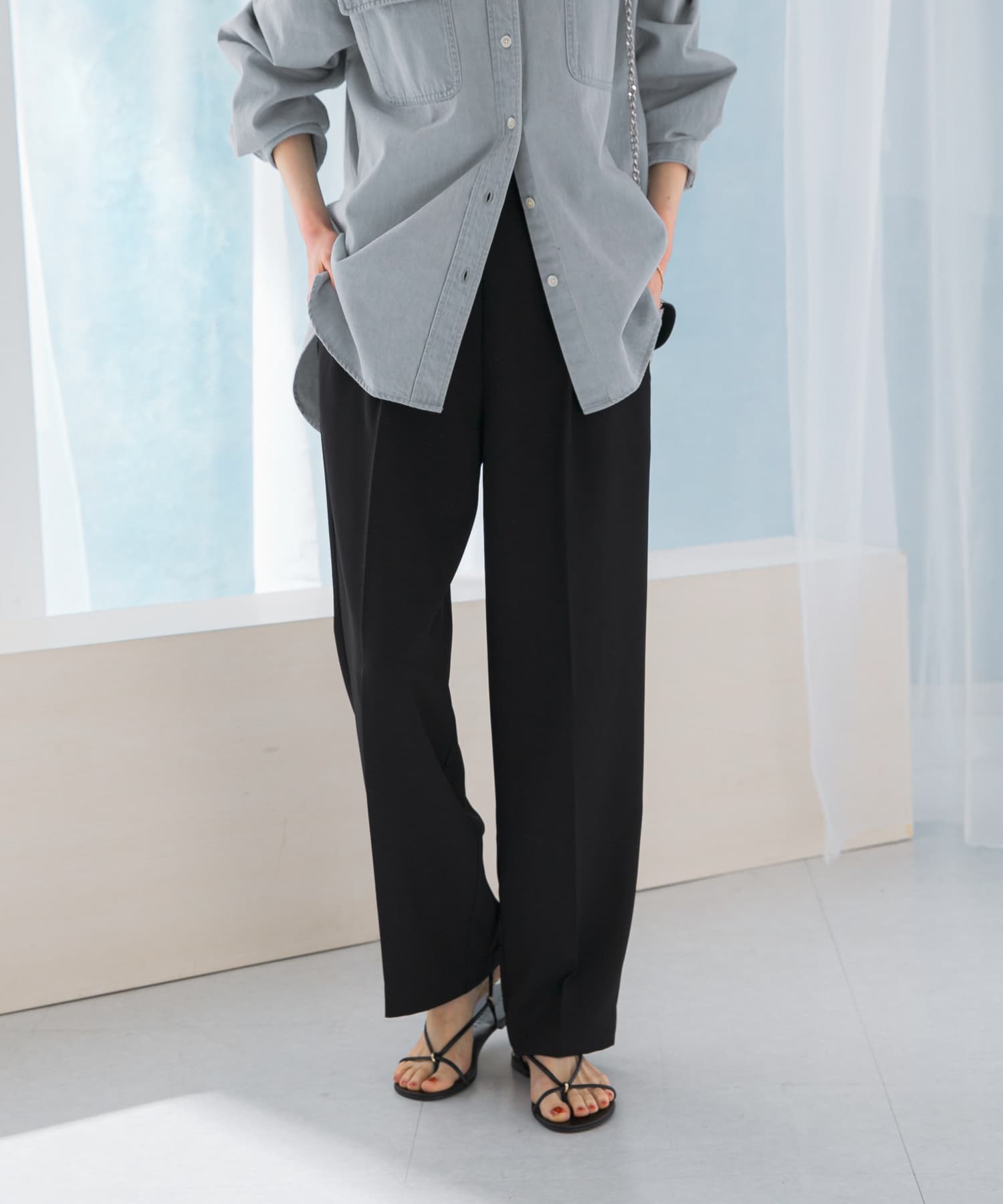 『WEB/一部店舗限定』『撥水』センタープレスイージーパンツ