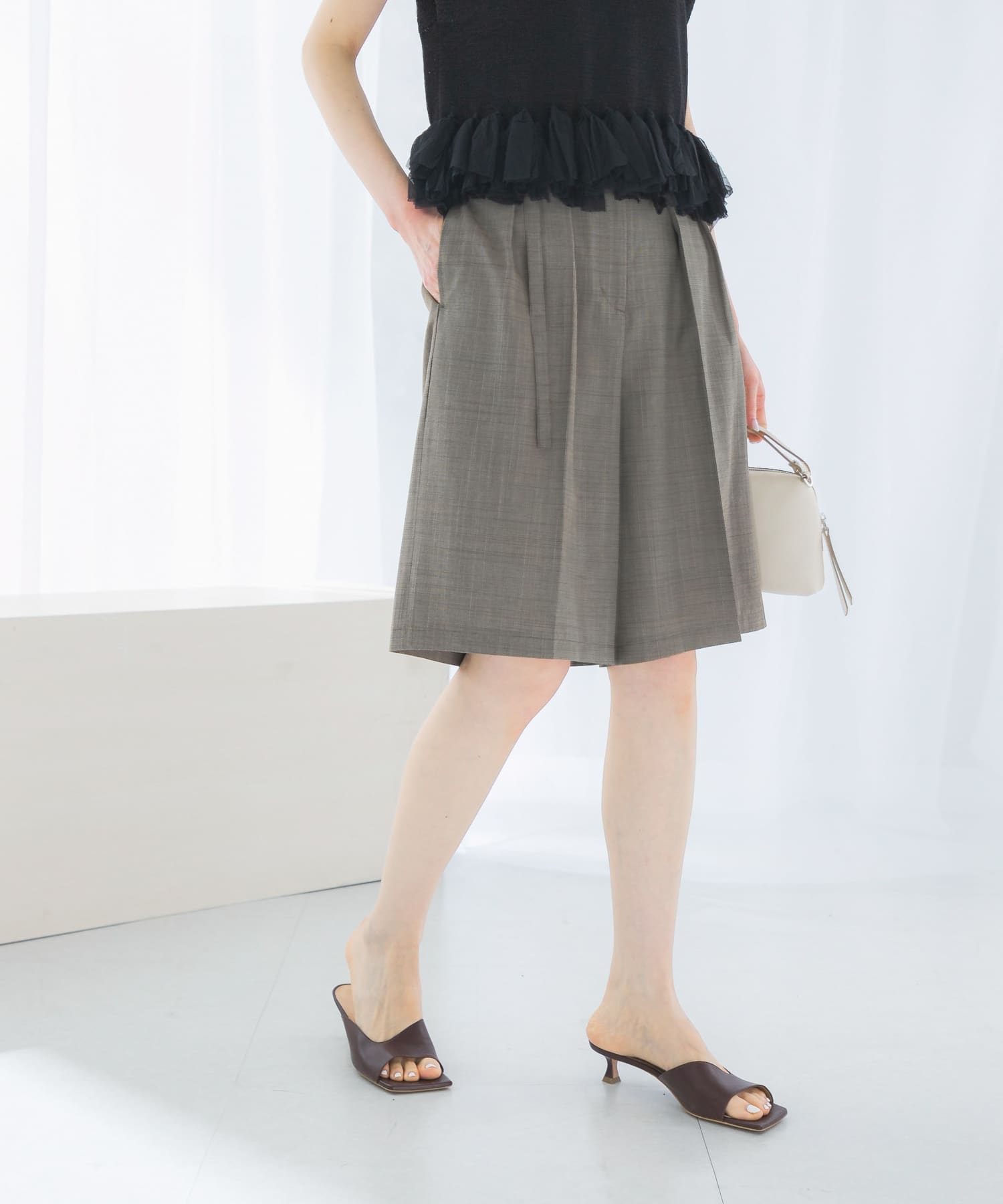 リネンライクハーフパンツ