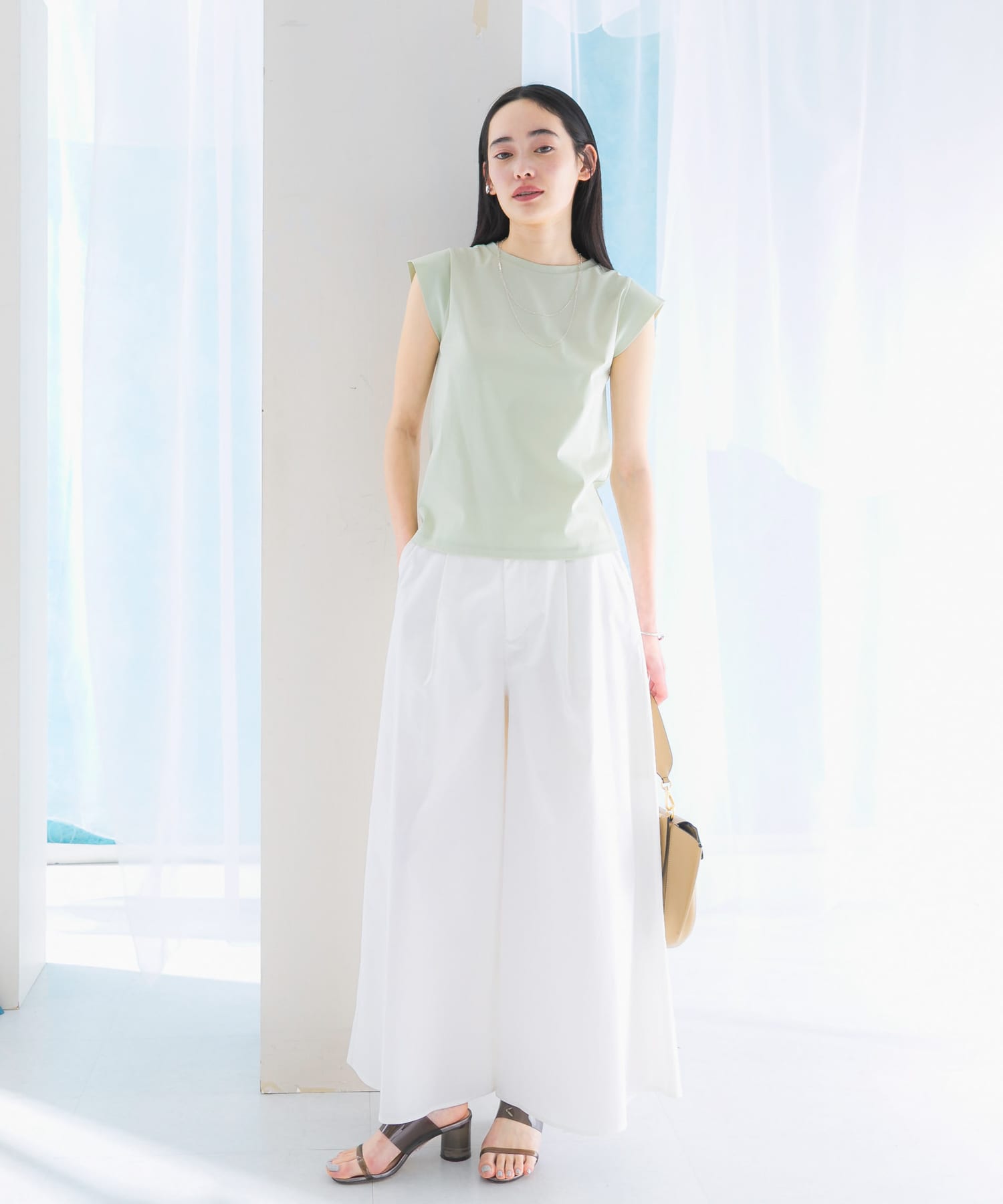 コットンワイドパンツ WHITE 38