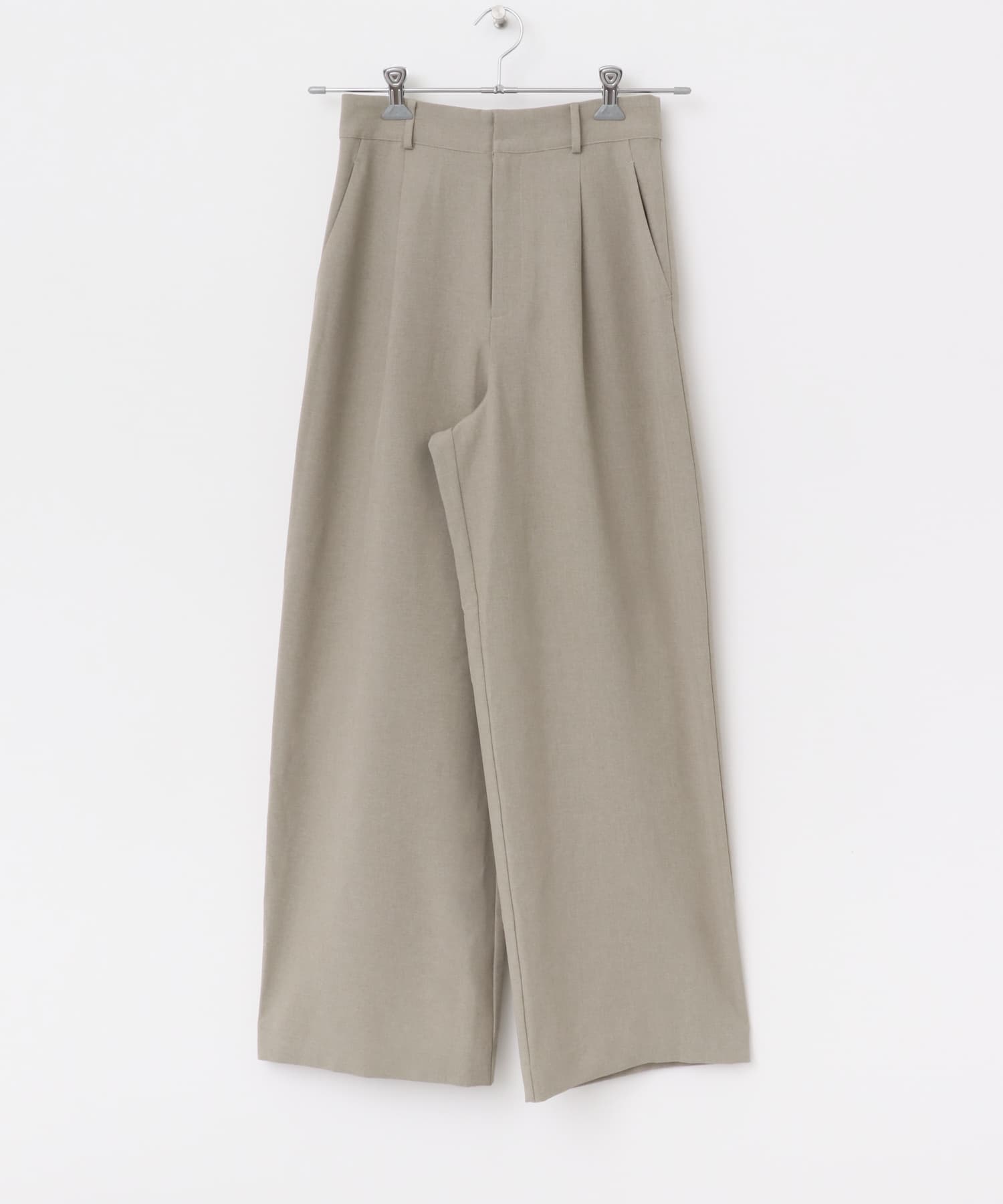 『UR TECH DRYLUXE』F by ROSSO　タックワイドパンツ BEIGE 34